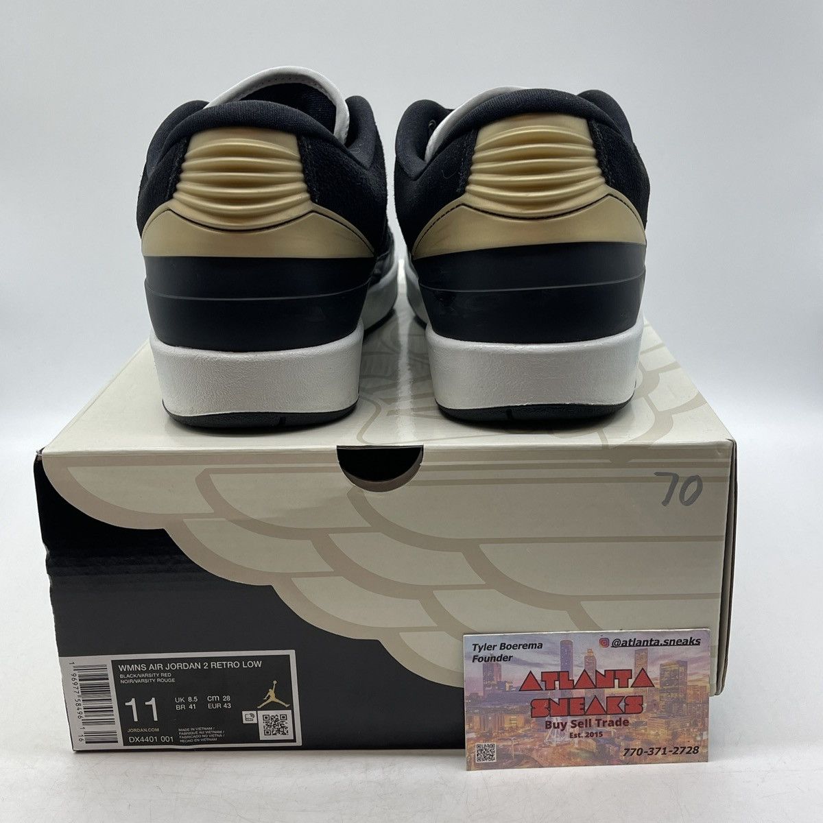 Jordan Brand Air Jordan 2 low black metallic gold Size US 11 / IT 41 - 3 Thumbnail