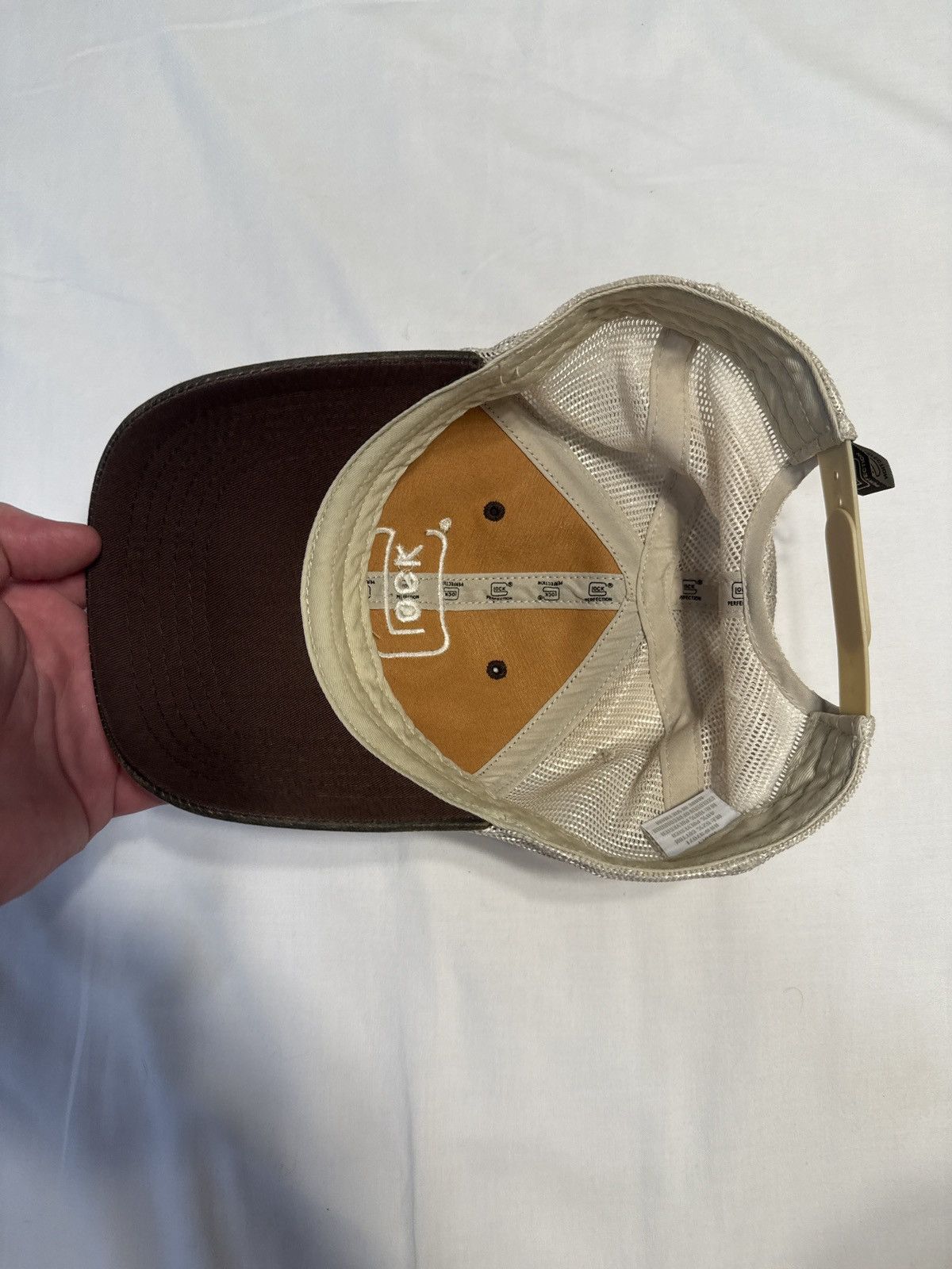 Vintage Vintage Y2K Glock Shooting Sports Tan Suede Trucker Hat Size ONE SIZE - 2 Thumbnail