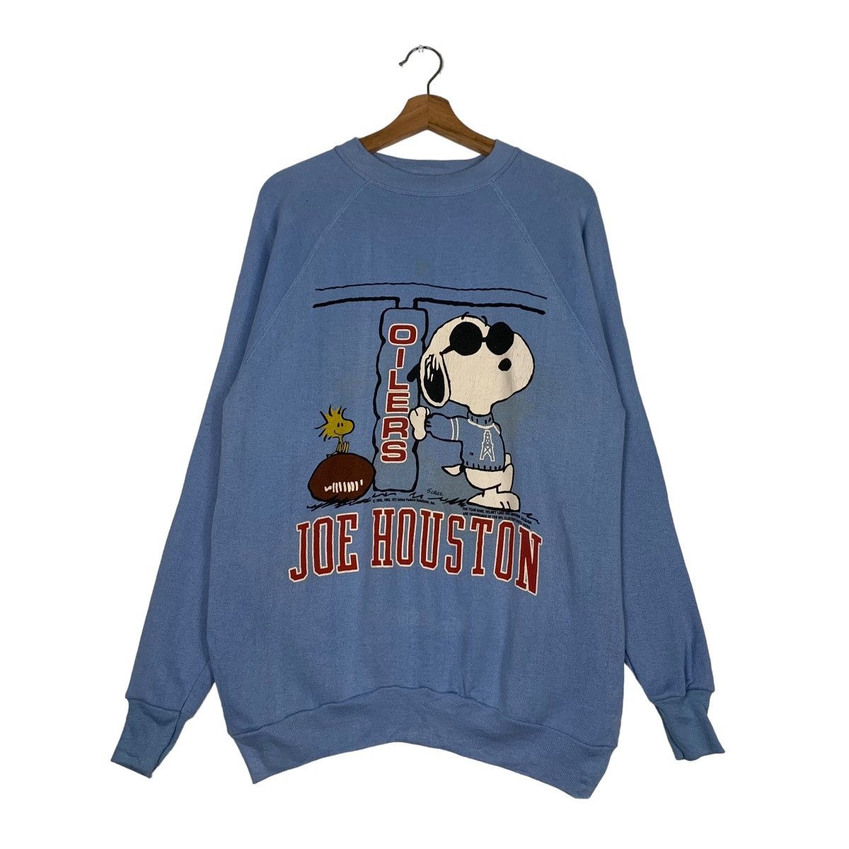 NFL OILERS JOE HOUSTON Snoopy Graphic Sweatshirt #0667-C31 Size US L / EU 52-54 / 3 - 1 Thumbnail