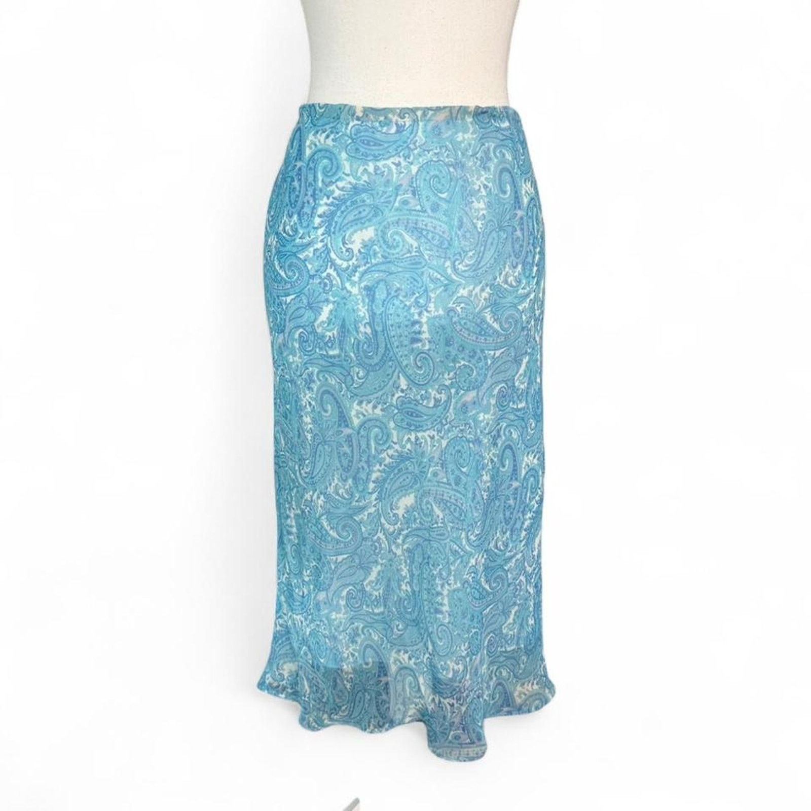 Other Blue paisley maxi skirt with a flowy, boho size large (10) Size 32" / US 10 / IT 46 - 2 Thumbnail
