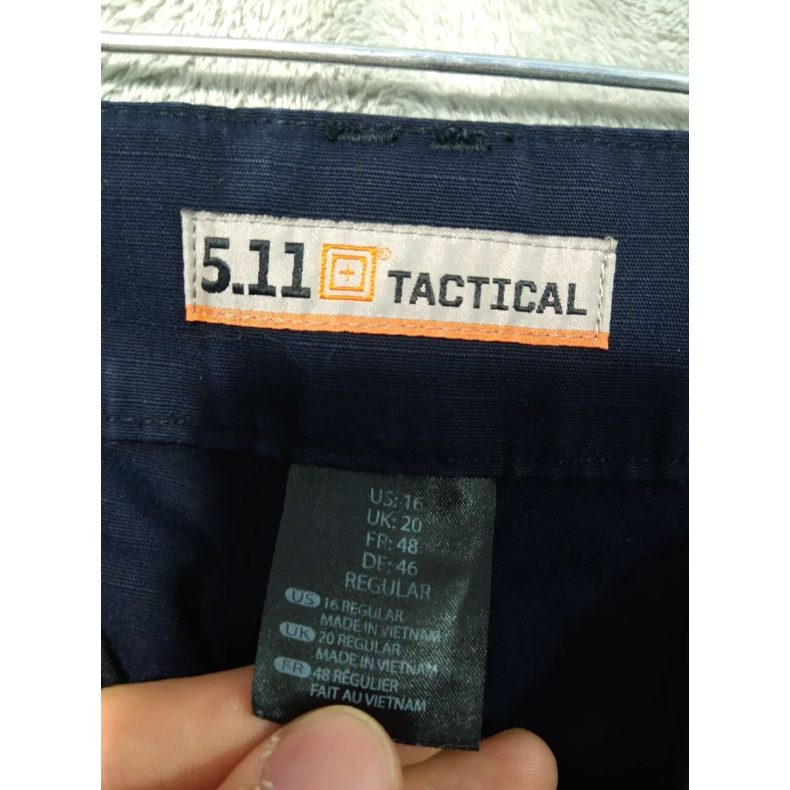 Vintage 5.11 Tactical Pants Womens 16 Blue Cargo TDU Ripstop Cotton Polyester Military Army Workwear Pants Size 38" / US 16 / IT 52 - 7 Thumbnail