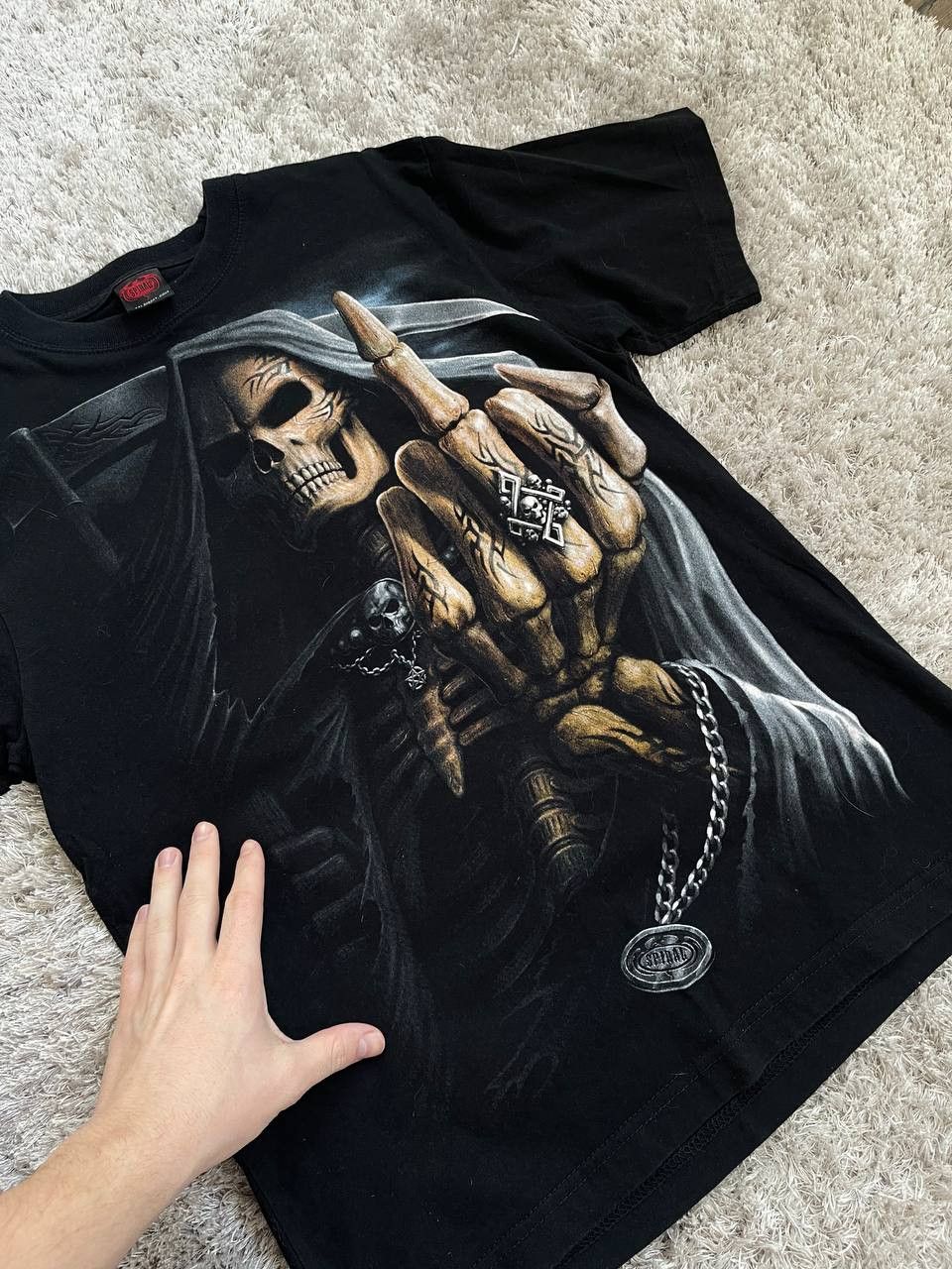 Streetwear × Vintage vintage spiral big skulls print tee Size US M / EU 48-50 / 2 - 6 Thumbnail