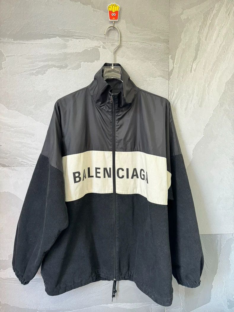 Balenciaga Balenciaga size 36 Denim tri-color patchwork logo jacket Size US XL / EU 56 / 4 - 1 Thumbnail