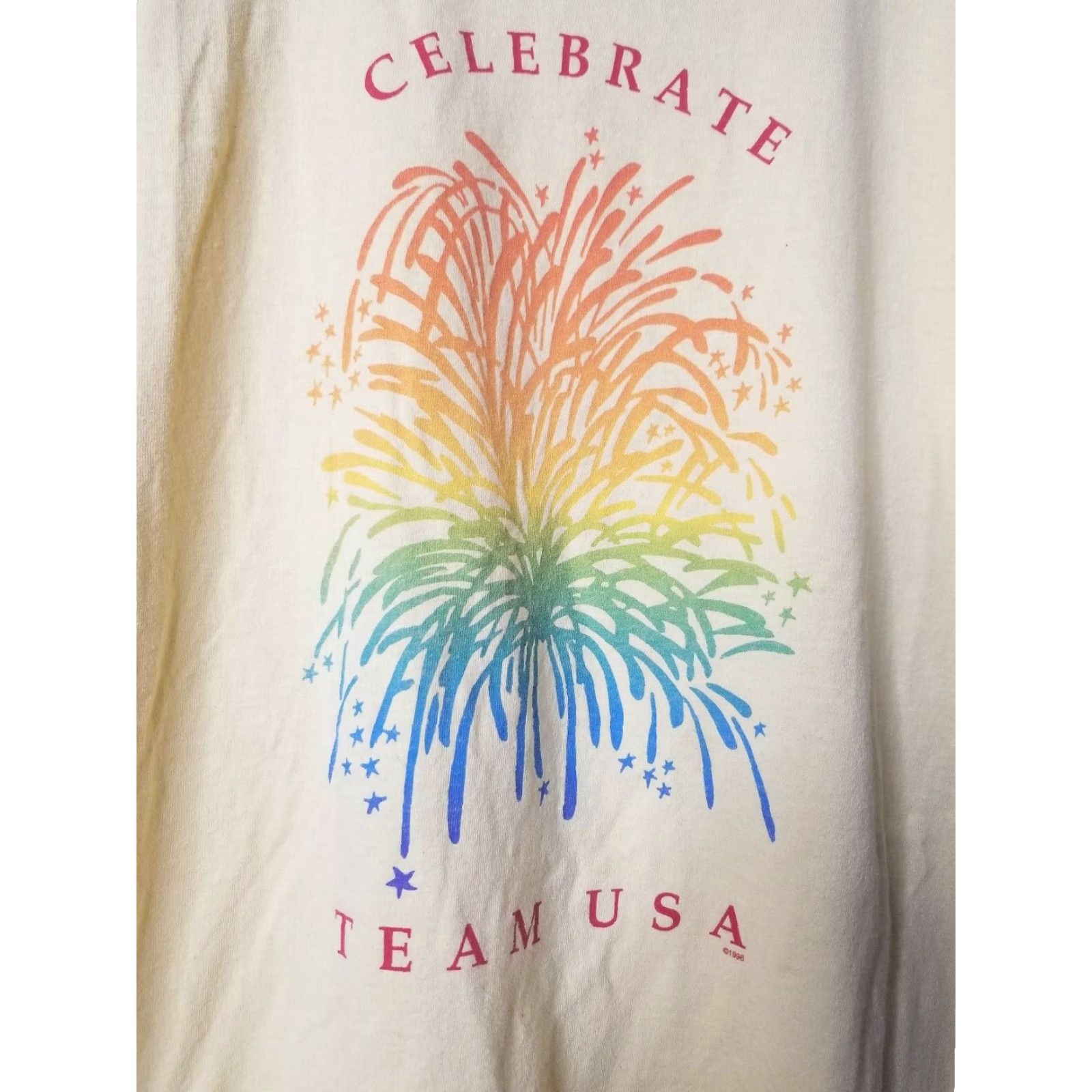 Vintage VINTAGE 90s Mens L Celebrate Team USA Olympics 1996 T Shirt Size US L / EU 52-54 / 3 - 4 Thumbnail
