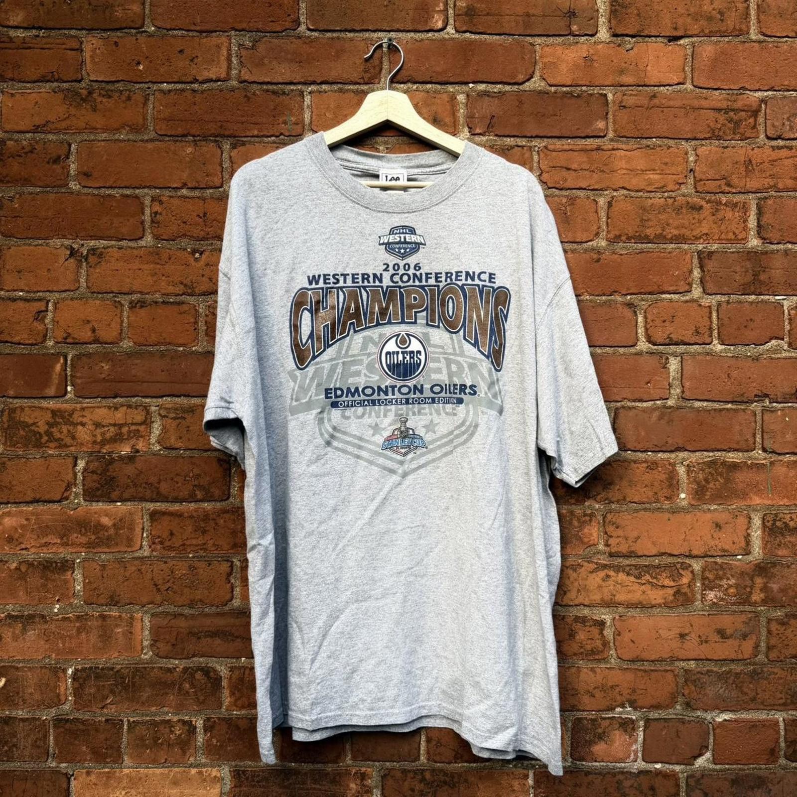 Gildan Vintage Edmonton oilers western conference champions t shirt Size US XXL / EU 58 / 5 - 1 Thumbnail