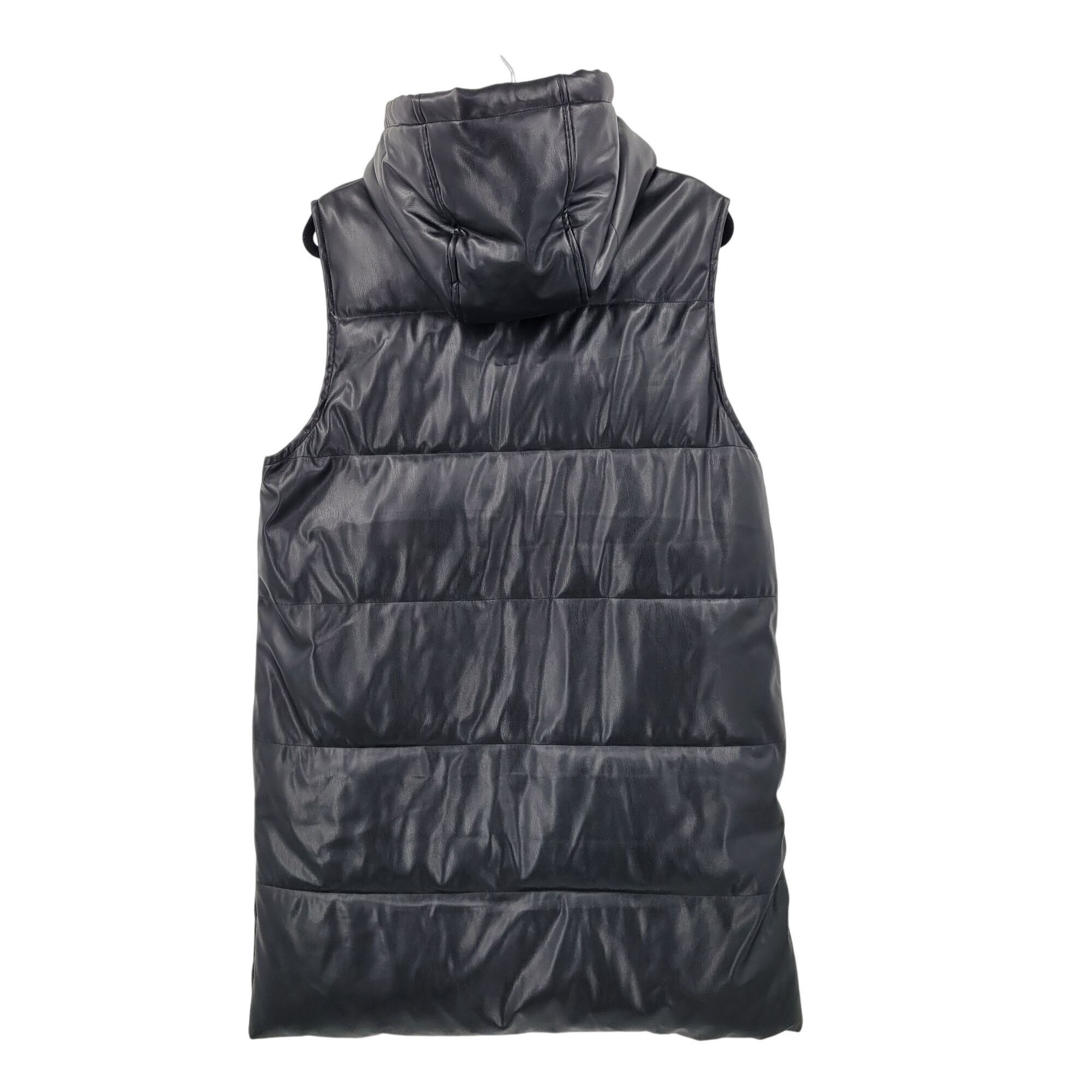 Designer Vigoss Sz XL Hooded Black Vegan Faux Leather Quilted Puffer Size XL / US 12-14 / IT 48-50 - 11 Thumbnail