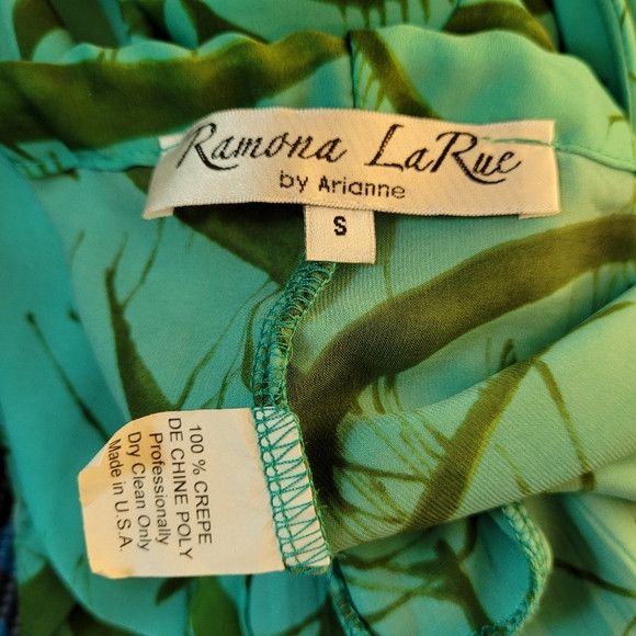 Other Ramona La Rue 100% Crepe Teal Green Leaf pants - S Size 27" / US 4 / IT 40 - 4 Thumbnail