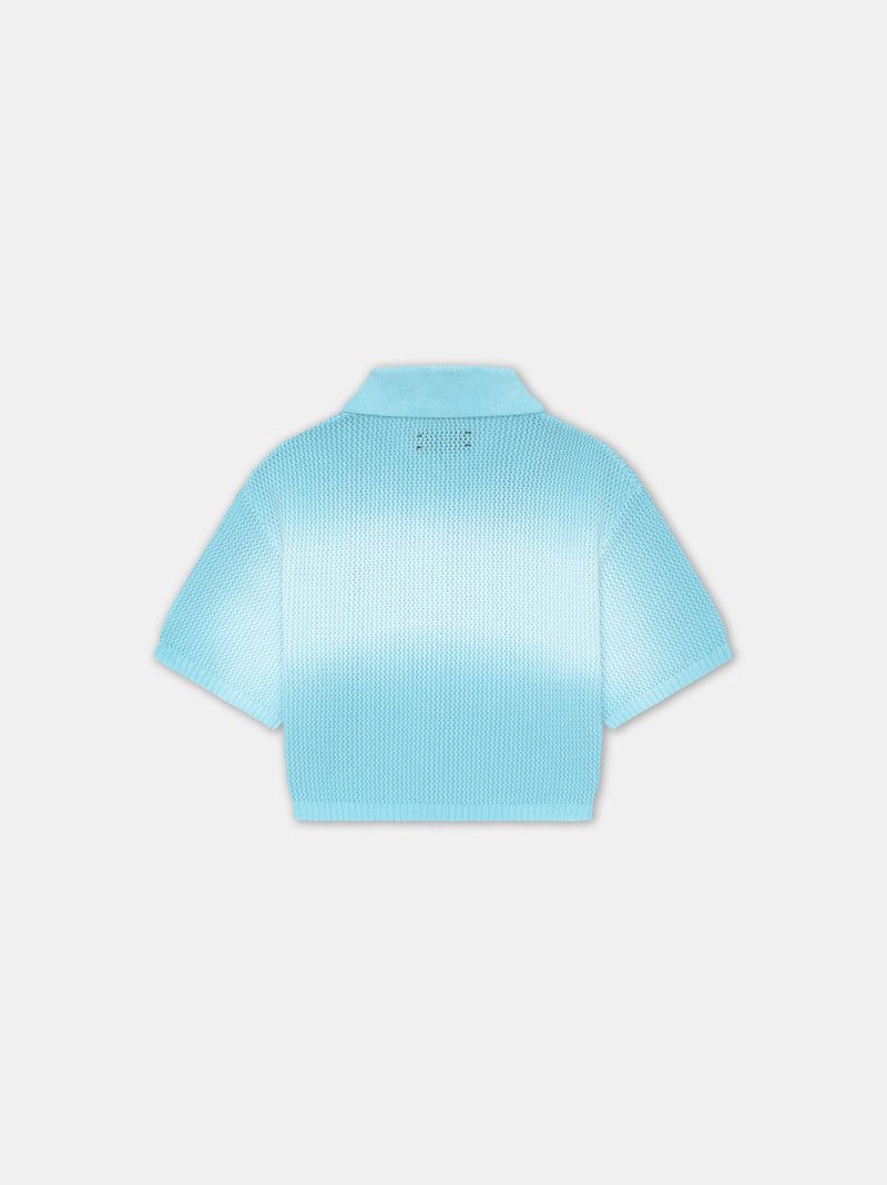 Amiri o1s1wg110426 MA Cropped Polo Shirt in Blue Size M / US 6-8 / IT 42-44 - 2 Thumbnail