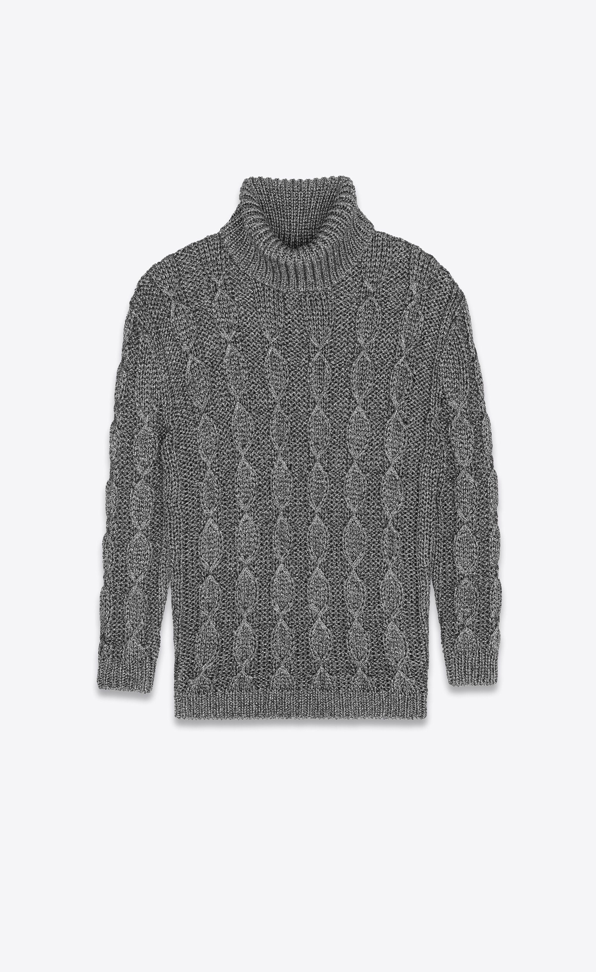 Saint Laurent Paris o1bcso1str0924 Turtleneck Sweater in Grey Size US XL / EU 56 / 4 - 1 Thumbnail