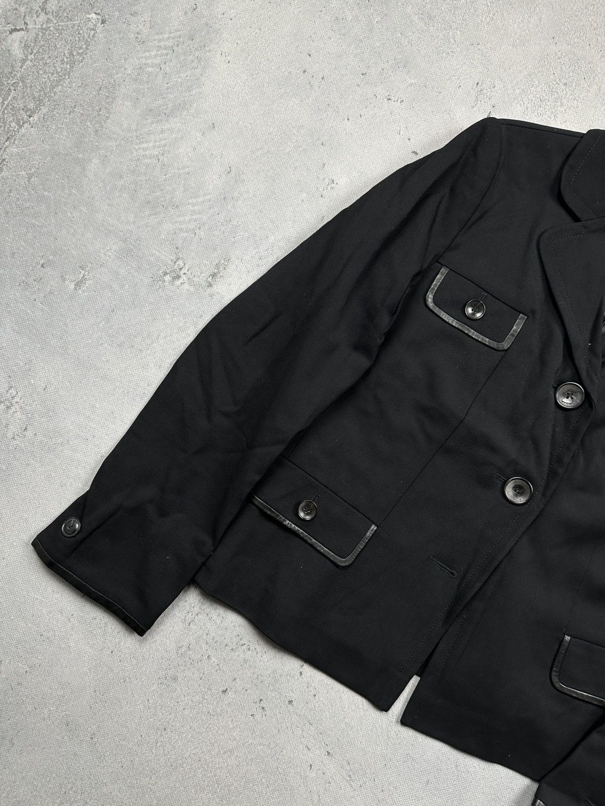 Bogner Rare Vintage Bogner Wool-Blend Tailored Jacket Leather Trim Size L / US 10 / IT 46 - 3 Thumbnail