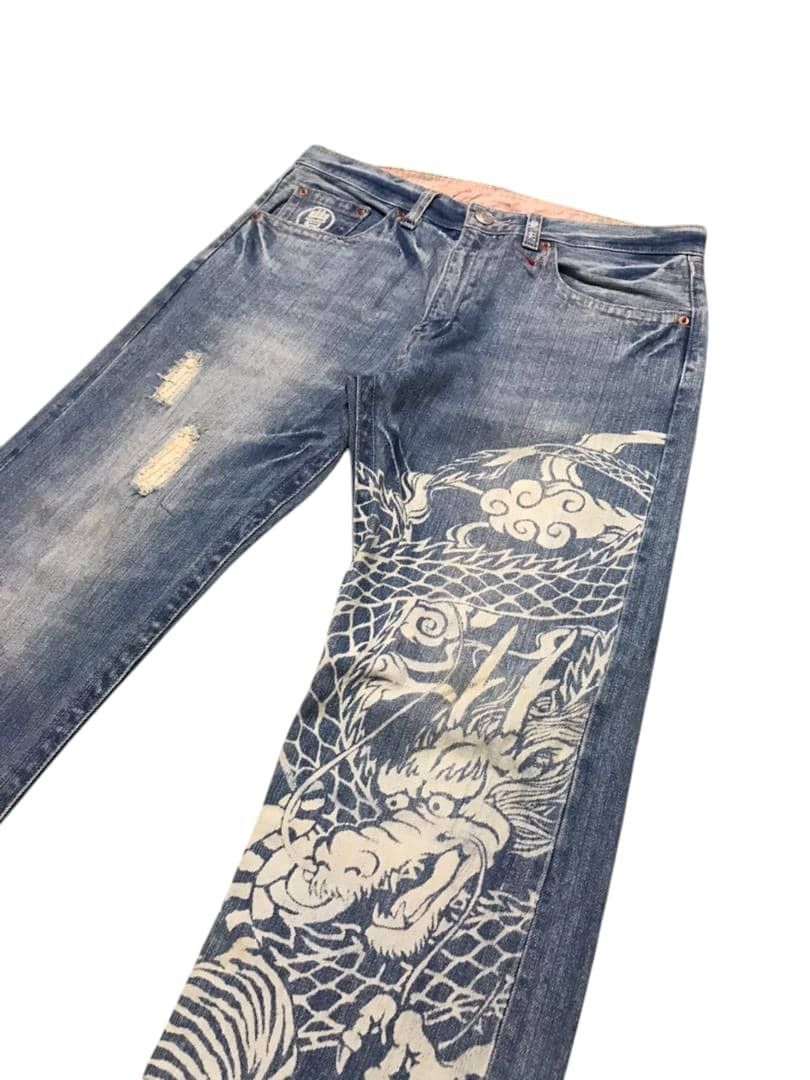 Japanese Brand RARE‼️‼️ Buden Sukajan Dragon Tiger Ovp Jeans Size US 36 / EU 52 - 4 Thumbnail