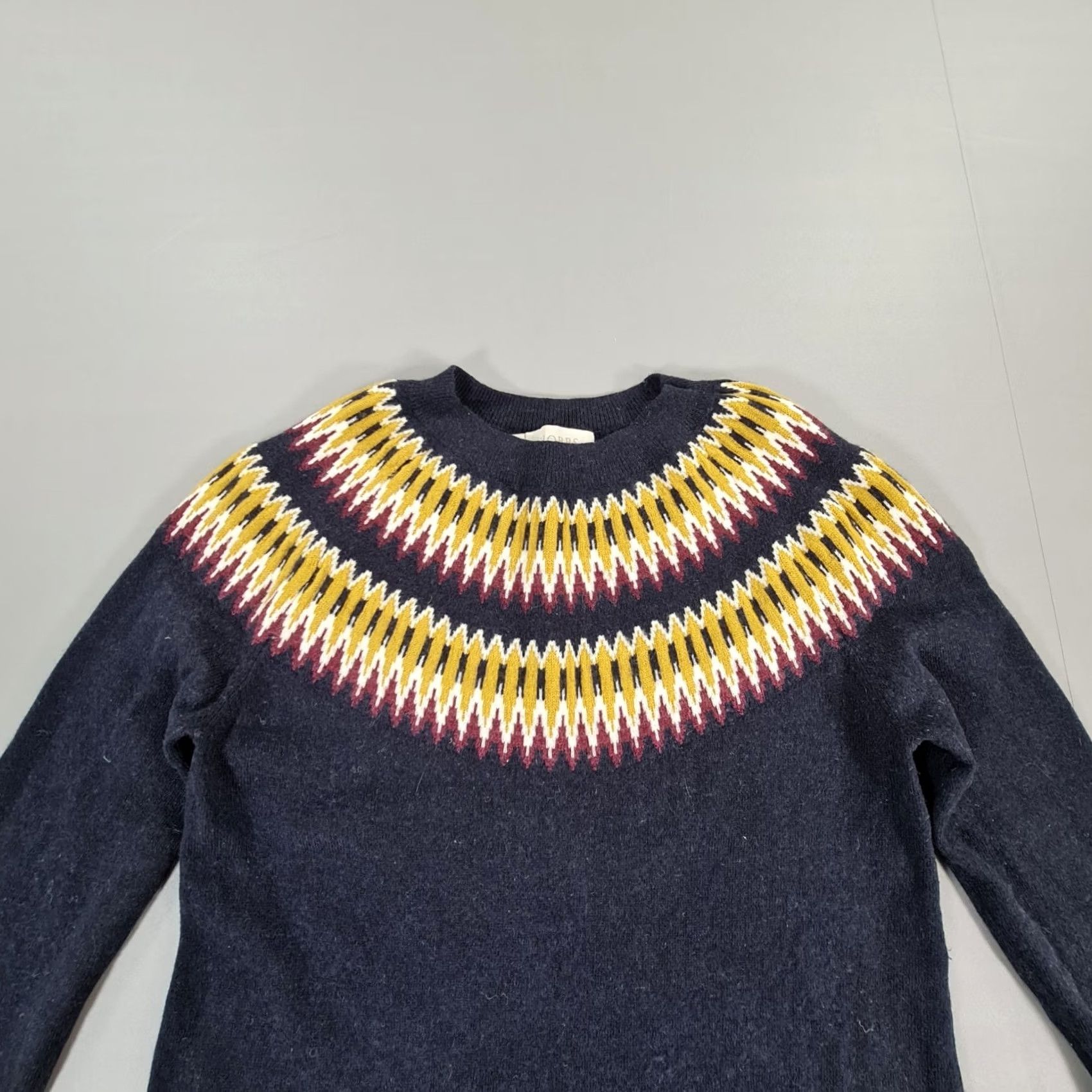 Vintage Hobbs Dress Navy Blue 8 UK Wool Cashmere Fair Isle Knitted Casual Womens Size M / US 6-8 / IT 42-44 - 4 Thumbnail