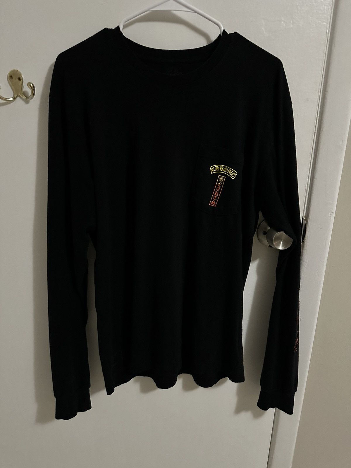 image of Chrome Hearts Gradient Logo Longsleeve in Black, Men's (Size Large)