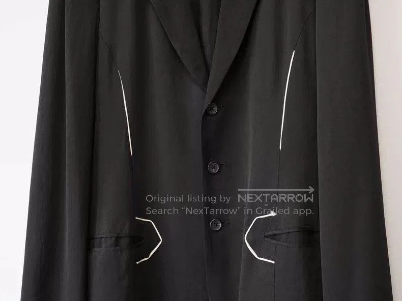 Yohji Yamamoto Yohji Yamamoto Black Jacket with White Trim Size US M / EU 48-50 / 2 - 3 Thumbnail