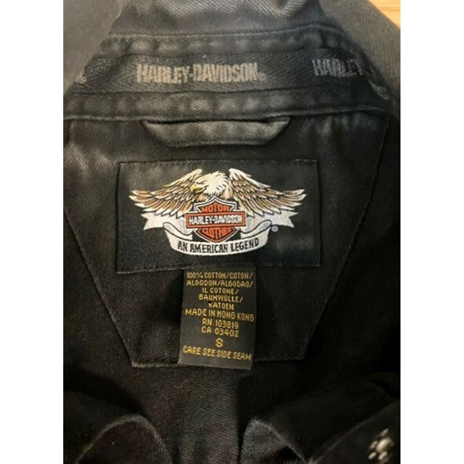 Harley Davidson Harley-Davidson Womens Denim Vest Jacket S Black Denim Embroidered Logo Biker Vest Shirt Womens Size S Size S / US 4 / IT 40 - 2 Thumbnail