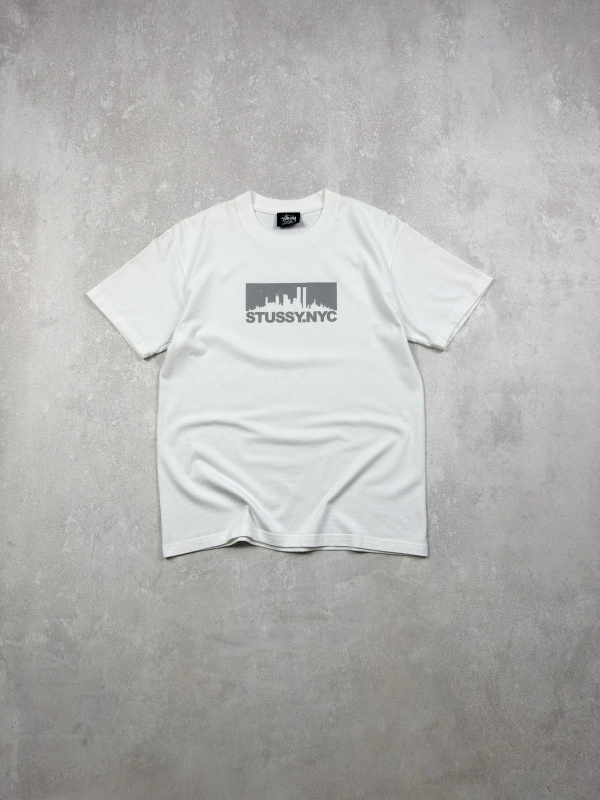 Stussy Vintage Stussy New York NYC Reflective Box Logo White Shirt Size US S / EU 44-46 / 1 - 1 Thumbnail