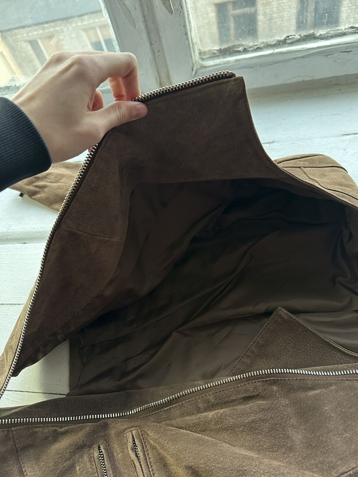 Other 🚨Y2K RICK OWENS TYPE DIRTY SLIM FIT ZIP LEATHER JACKET Size M / US 6-8 / IT 42-44 - 10 Thumbnail