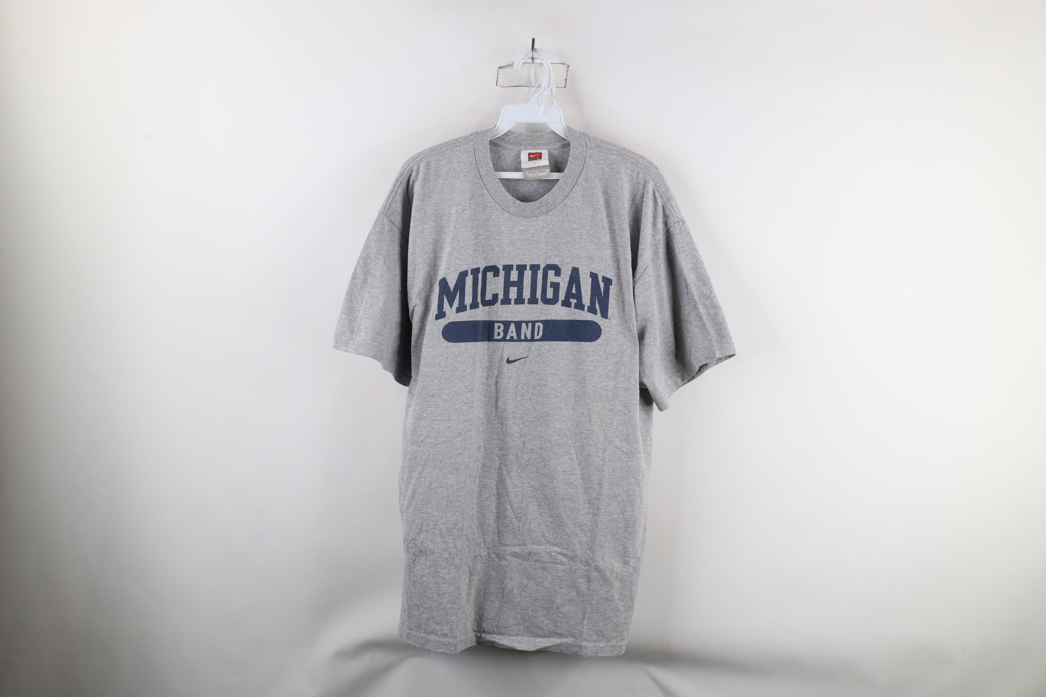 Nike × Vintage Vintage Nike Mini Swoosh University of Michigan Band T-Shirt Size US L / EU 52-54 / 3 - 1 Thumbnail