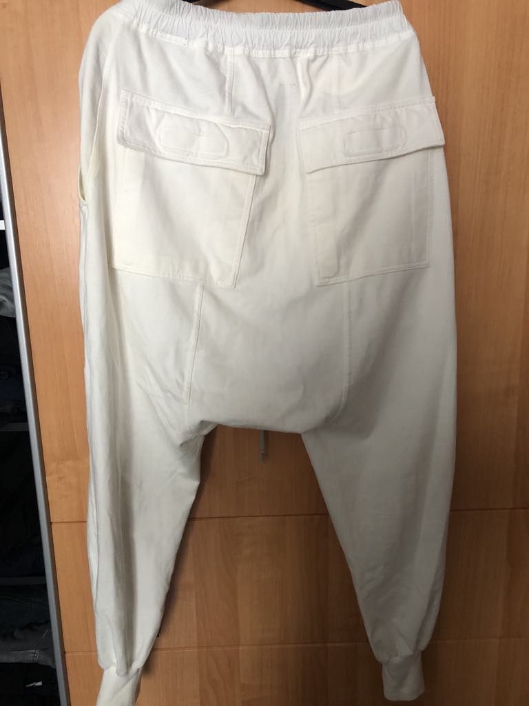 Rick Owens Drkshdw Rick Owens DRKSHDW - Off-White Drawstring Sweatpants Size US 26 / EU 42 - 2 Thumbnail