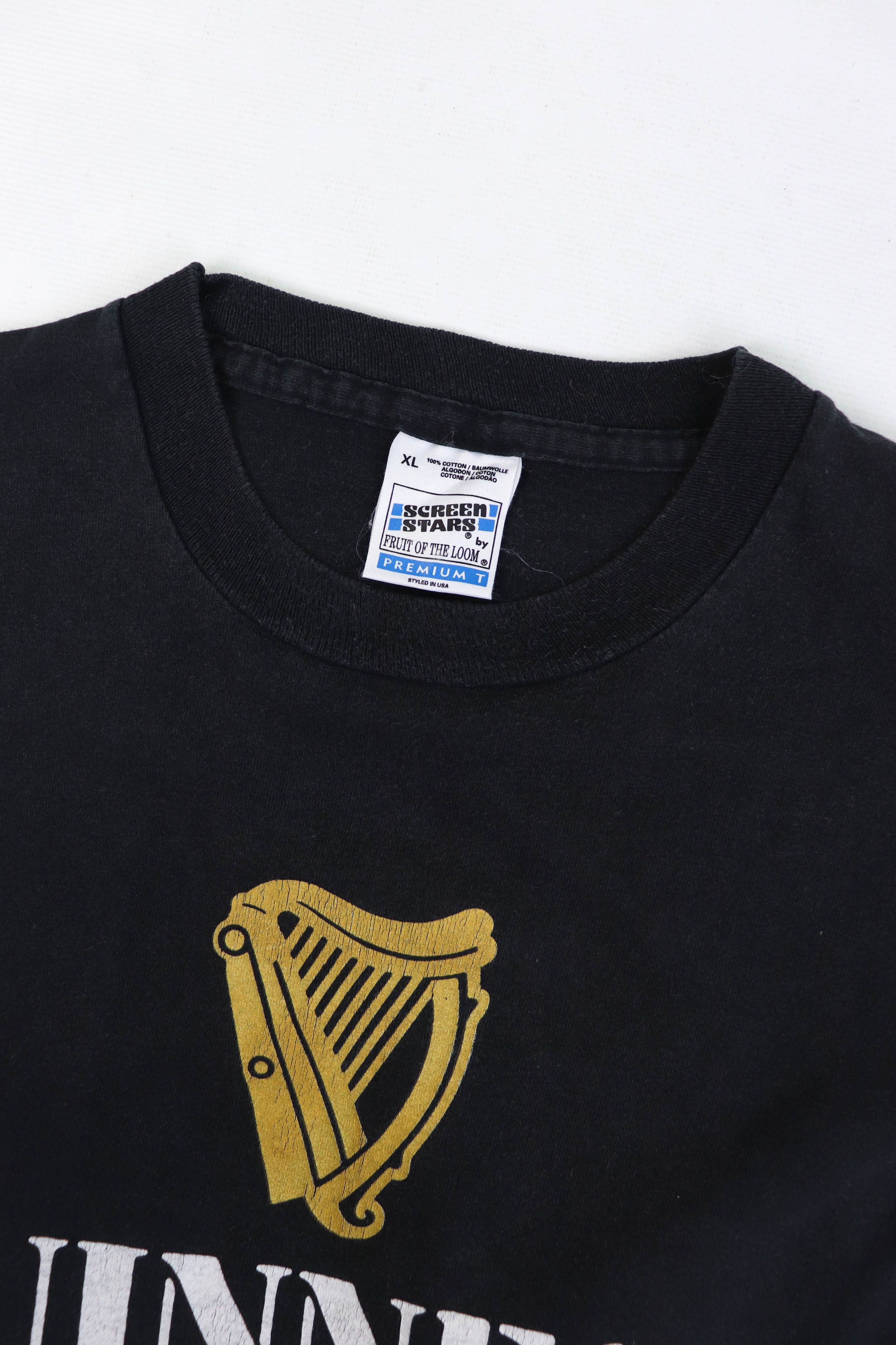 Vintage GUINNESS 90s Vintage Big Logo Printed Graphics Black T-shirt Size US XL / EU 56 / 4 - 10 Thumbnail
