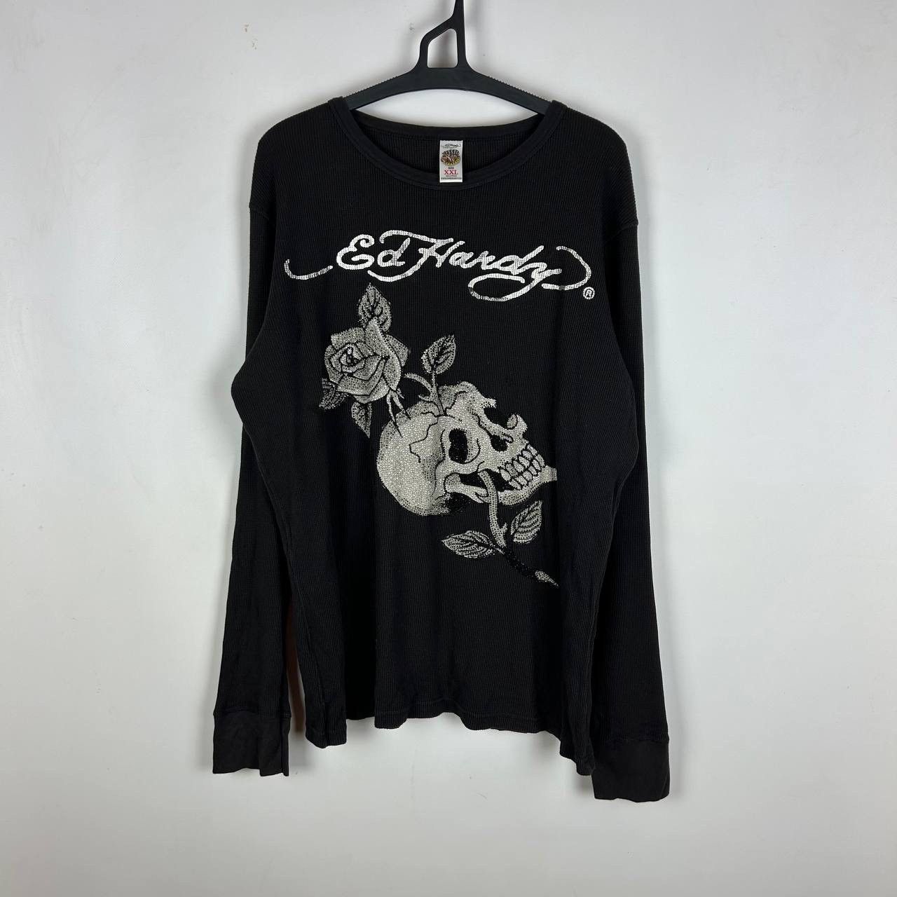 Ed Hardy Y2K Vintage Rare Ed Hardy LongSleeve Skull Roses T-shirt Size US XL / EU 56 / 4 - 1 Thumbnail