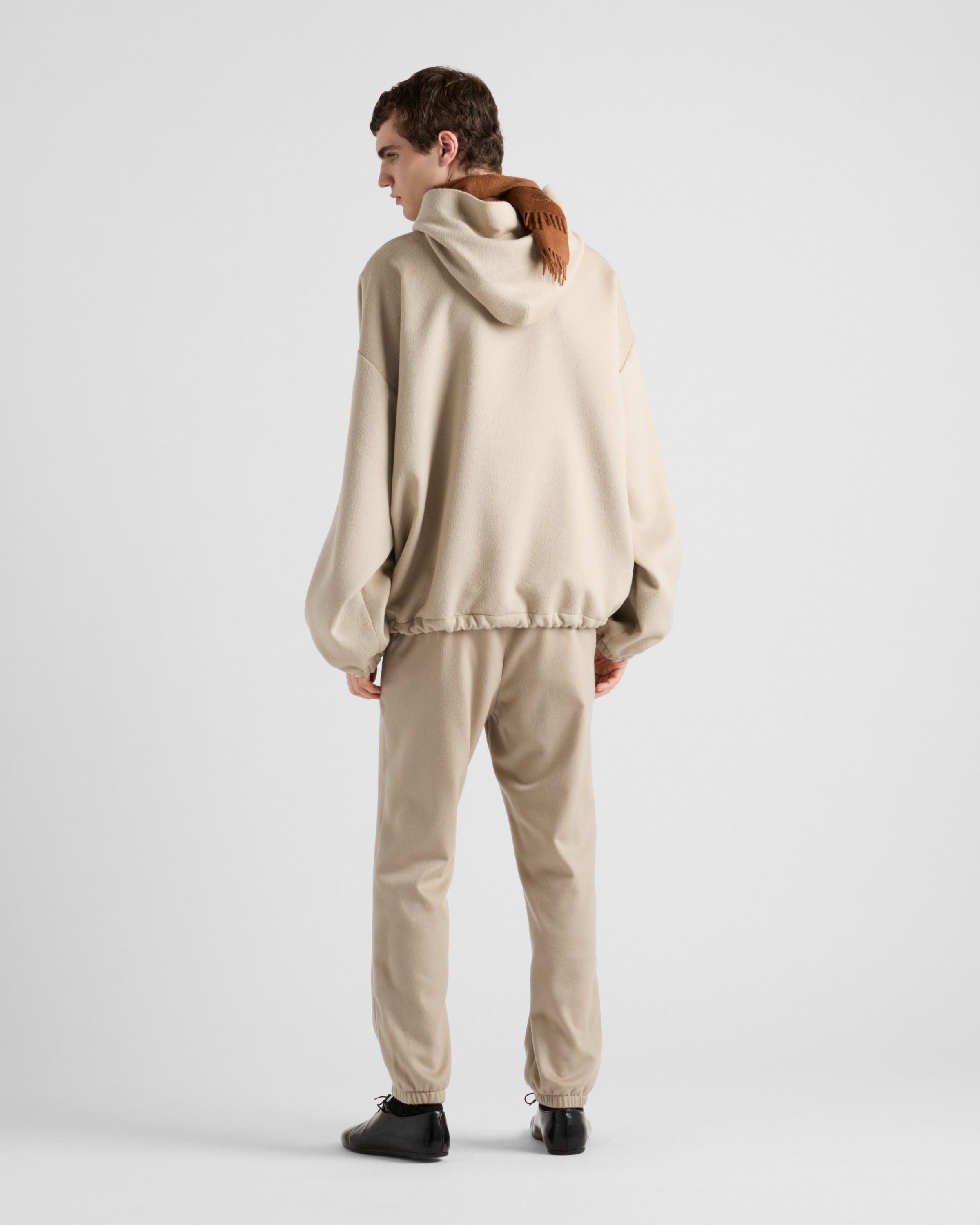 Prada o1bcso1str1025 Cashgora Wool Blend Hoodie Jacket in Beige Size US L / EU 52-54 / 3 - 5 Thumbnail