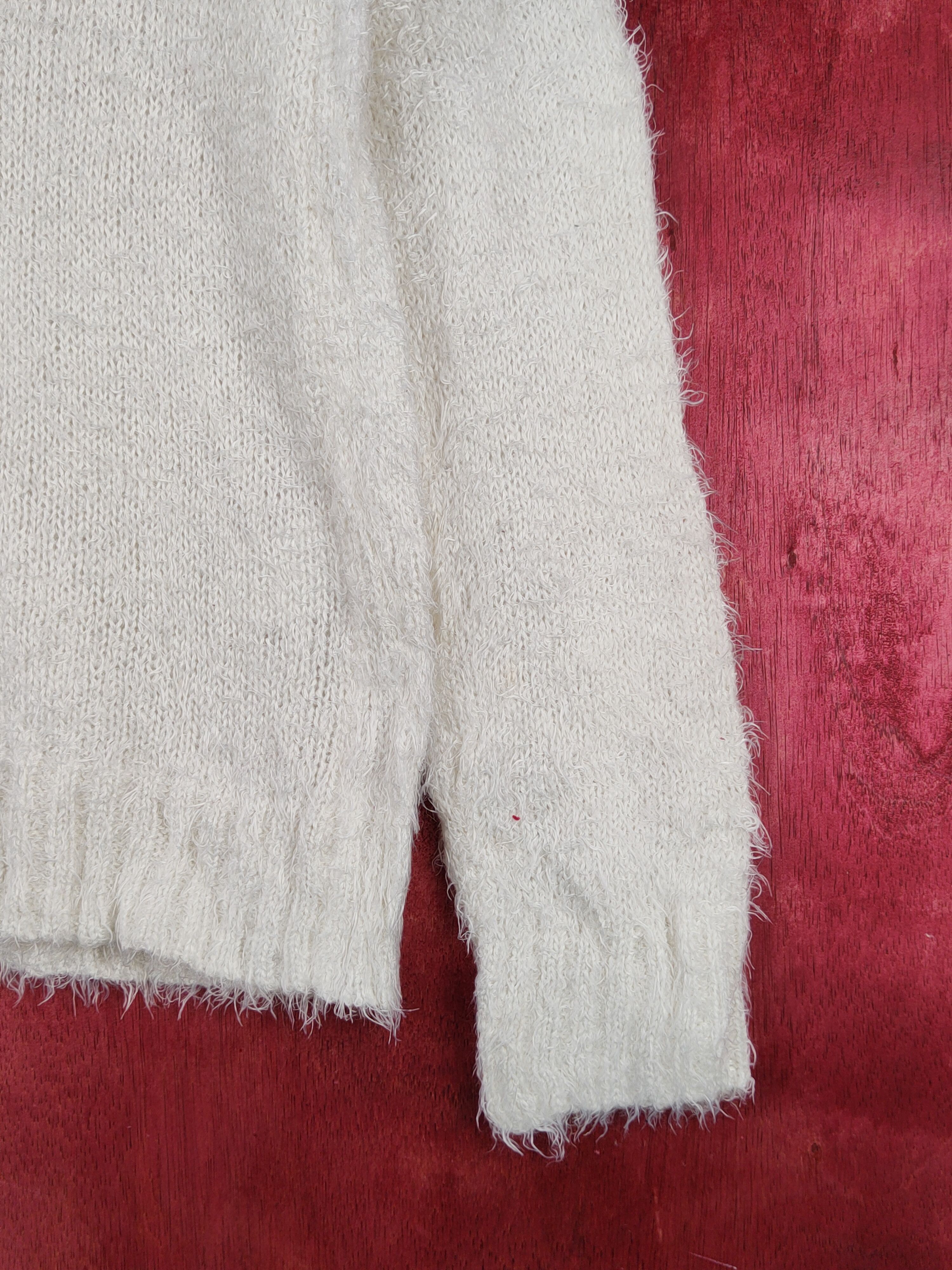Japanese Brand SpiralGirl White Shag Shaggy Fur Mohair Knitwear #S1897 Size M / US 6-8 / IT 42-44 - 6 Thumbnail