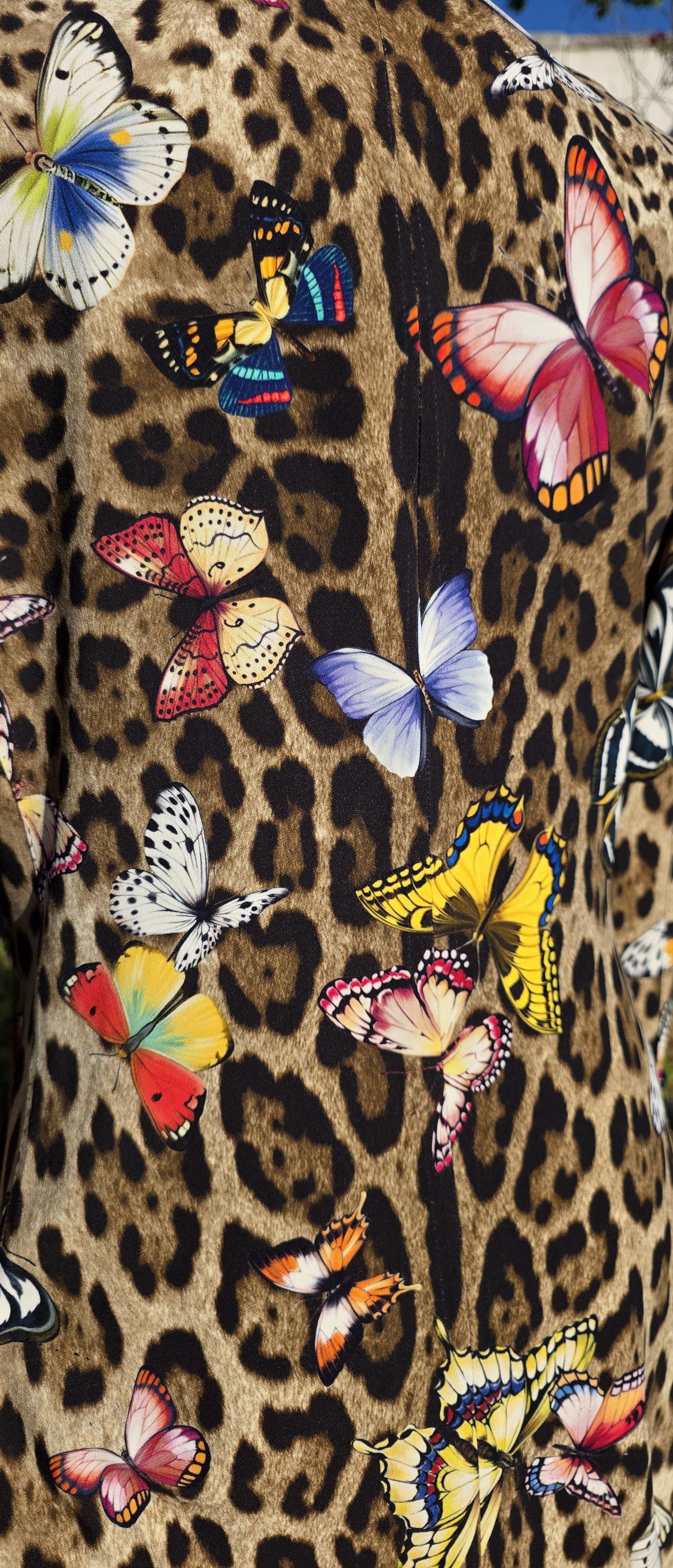 Dolce & Gabbana Dolce & Gabbana Silk Leopard Butterfly Blazer IT 44/US 8 Size M / US 6-8 / IT 42-44 - 6 Thumbnail