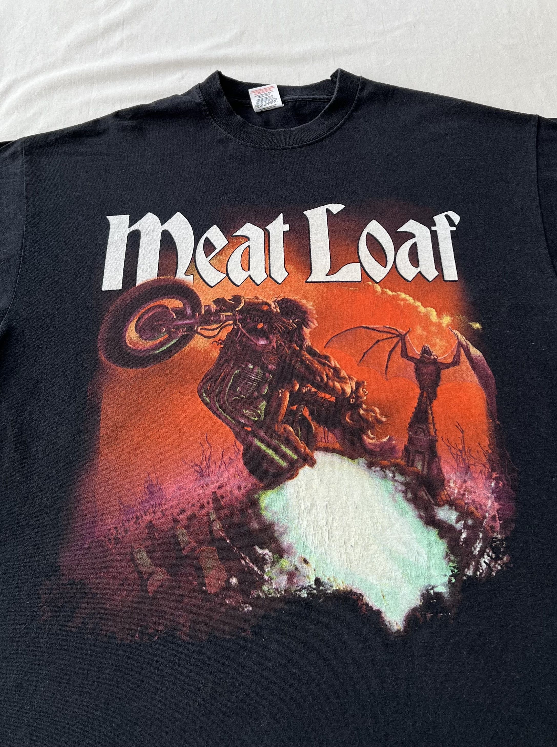Band Tees Vintage 2003 Meat Loaf Heavy Metal Band Black T-shirt Size US M / EU 48-50 / 2 - 3 Thumbnail