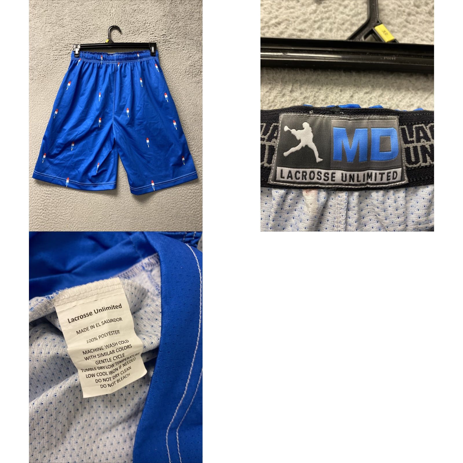 Vintage Lacross Polo Club Trunk Short Men M Blue Popsicle Print Swim 121-46 Size US M / EU 48-50 / 2 - 8 Thumbnail