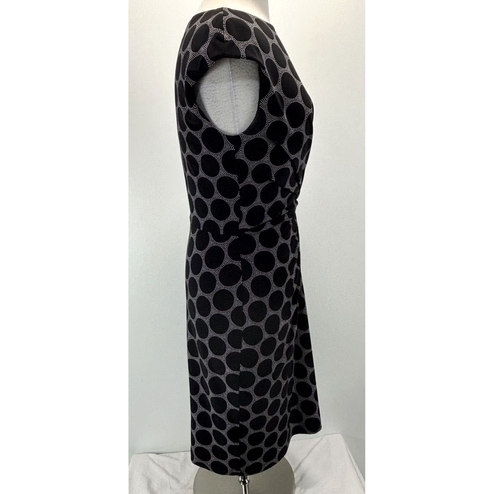 Ralph Lauren Lauren Ralph Lauren Sheath Dress Women’s 12 Black Circles Twist Front Stretch Size XL / US 12-14 / IT 48-50 - 4 Thumbnail