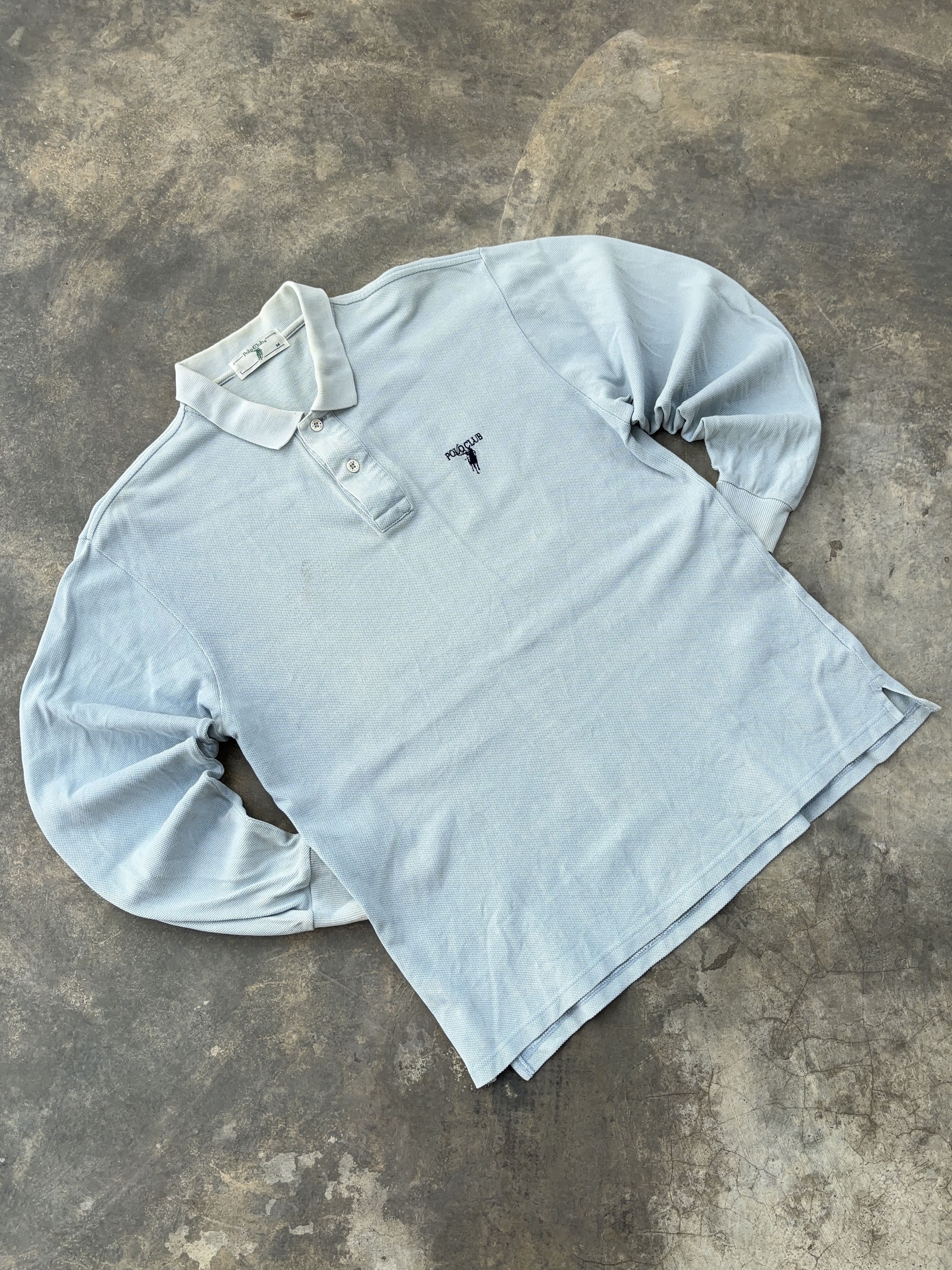 Polo Ralph Lauren Polo Club Blue Long Sleeve Vintage Polo Shirt Size US M / EU 48-50 / 2 - 7 Thumbnail