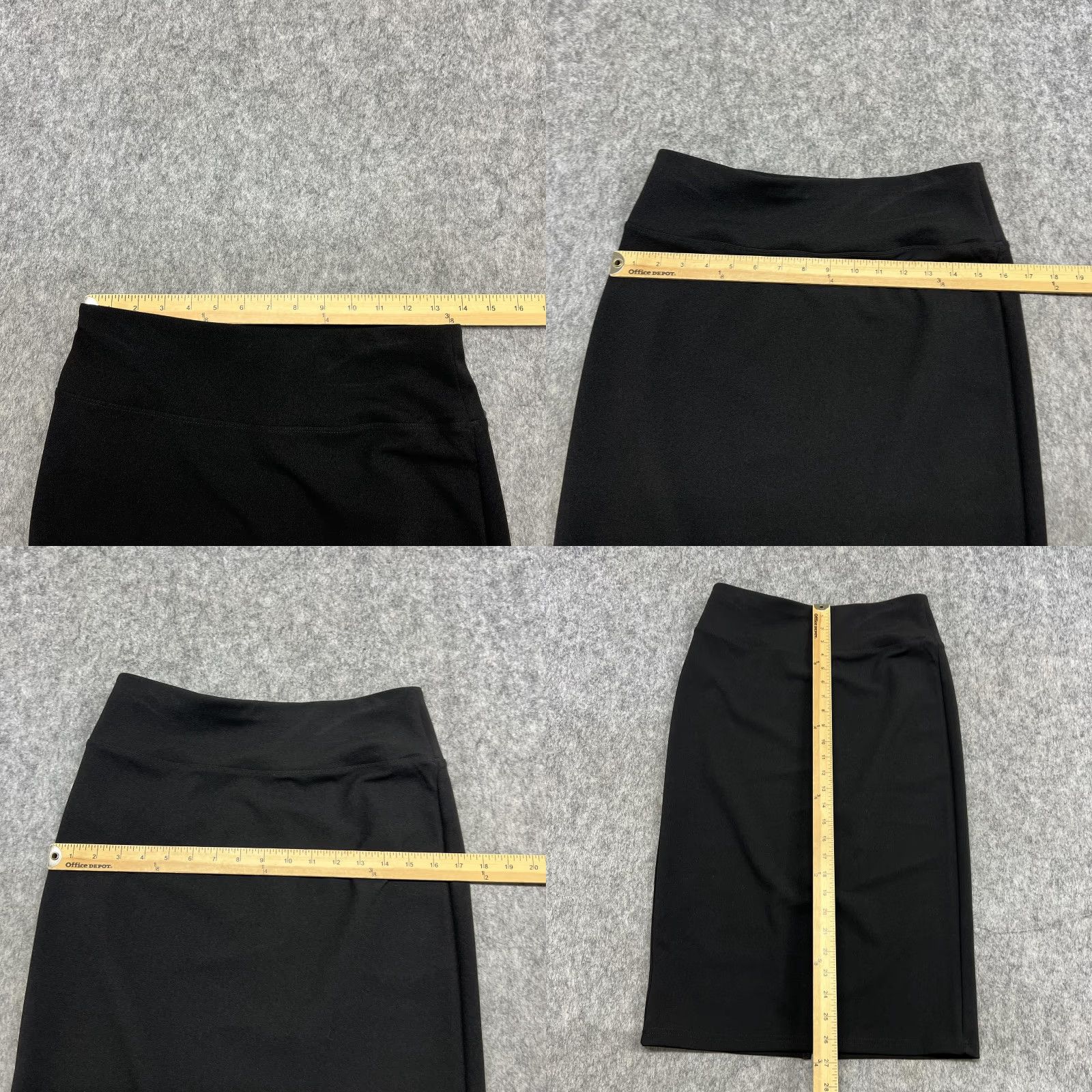Vintage TAPATA Skirt Womens M Black Pencil Knee Length Stretch Pull On Workwear Office Size 32" / US 10 / IT 46 - 9 Thumbnail