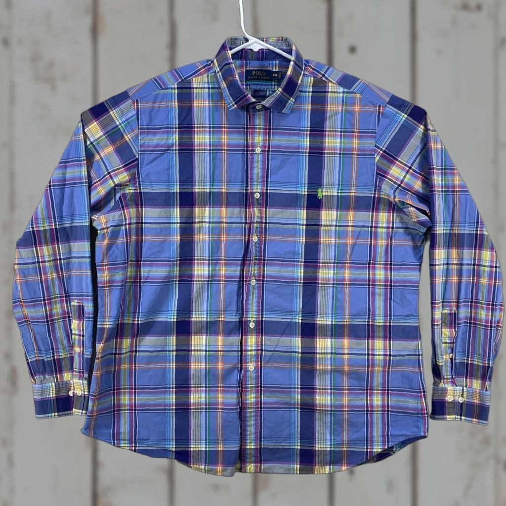 Polo Ralph Lauren Polo Ralph Lauren Long Sleeve Button Up Striped Plaid Shirt Mens XXL Polo Pony Size US XXL / EU 58 / 5 - 1 Thumbnail