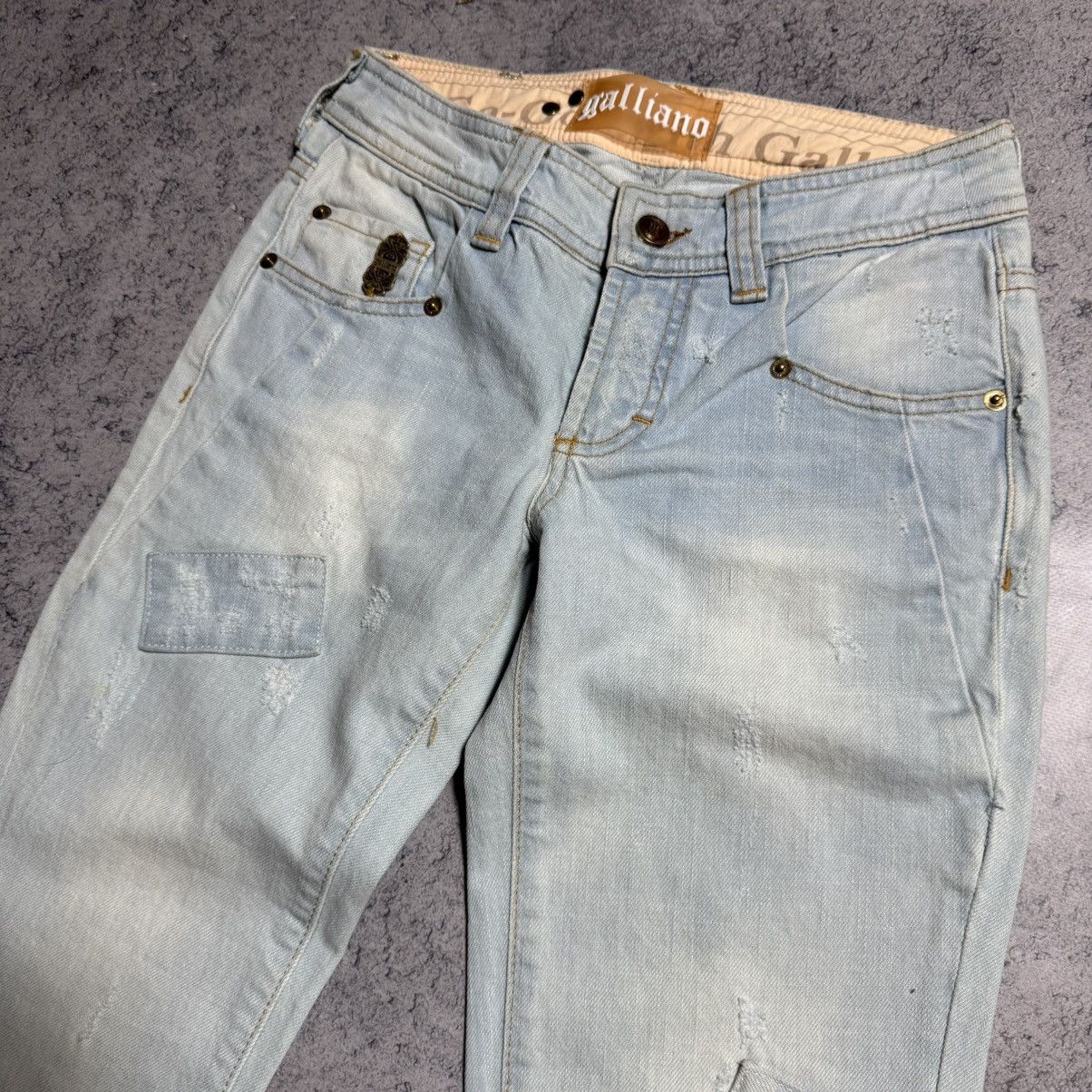 John Galliano NEW Galliano Y2K 00s Flared Jeans Size 27" / US 4 / IT 40 - 5 Thumbnail