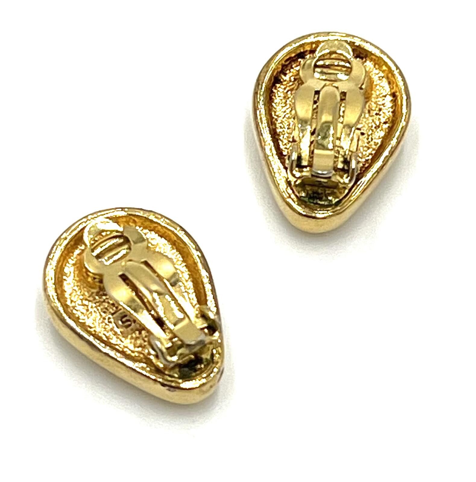 Swarovski Vintage SAL Swarovski Clip ons Goldtone Teardrop Rhinestones Size ONE SIZE - 3 Thumbnail