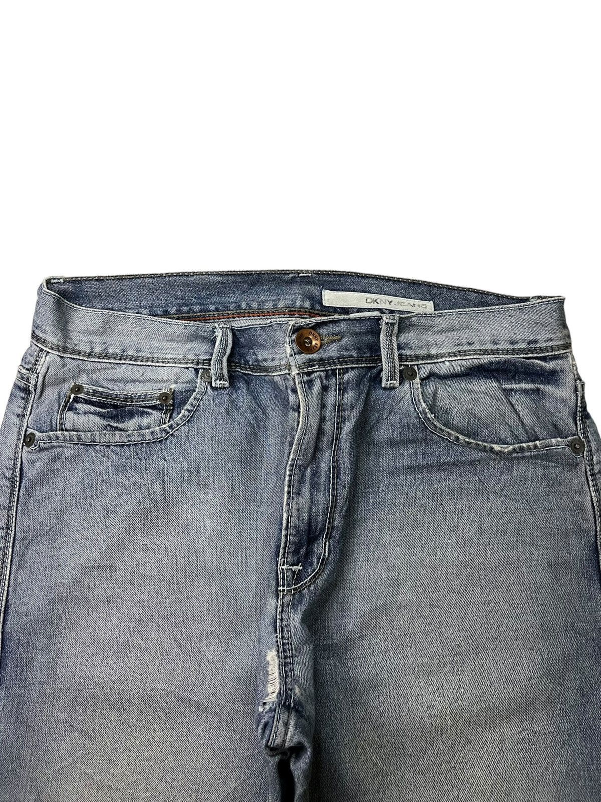 DKNY × Japanese Brand Vintage Dkny Faded Wash Distressed Style Baggy Jeans Size US 33 - 4 Thumbnail