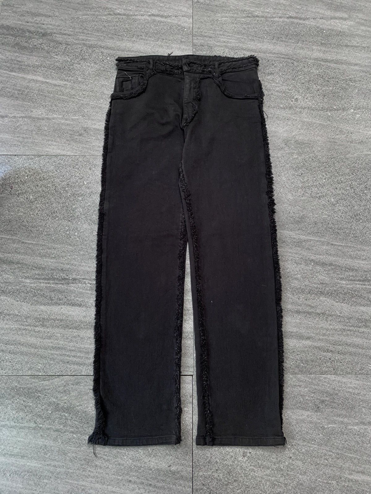 PPFM FREE TAX! Distressed Unfinished Seam Denim Jeans - 32” Size US 32 / EU 48 - 2 Thumbnail