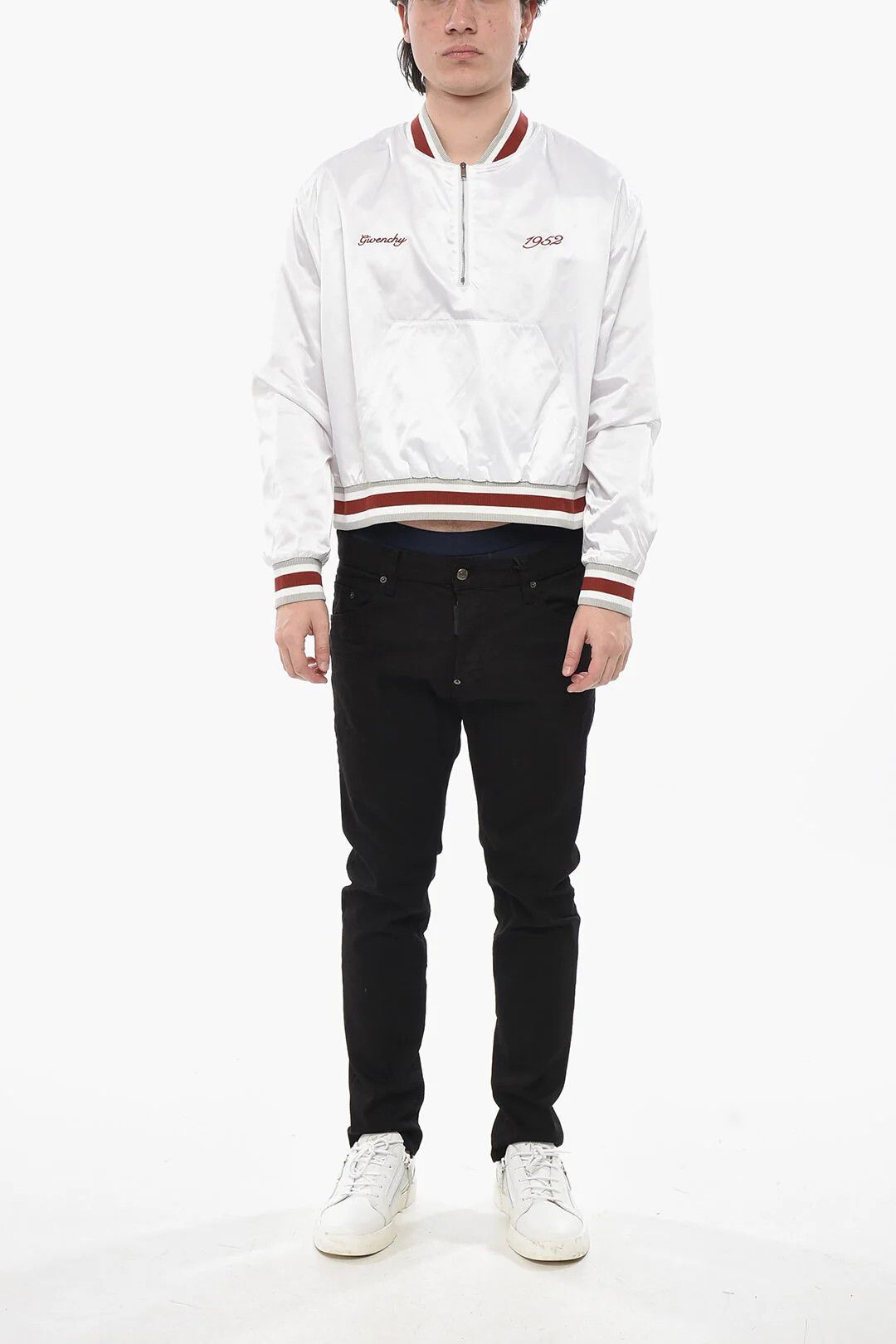 Givenchy og1mm0326 Satin Nylon Bomber Jacket in White Size US S / EU 44-46 / 1 - 4 Thumbnail