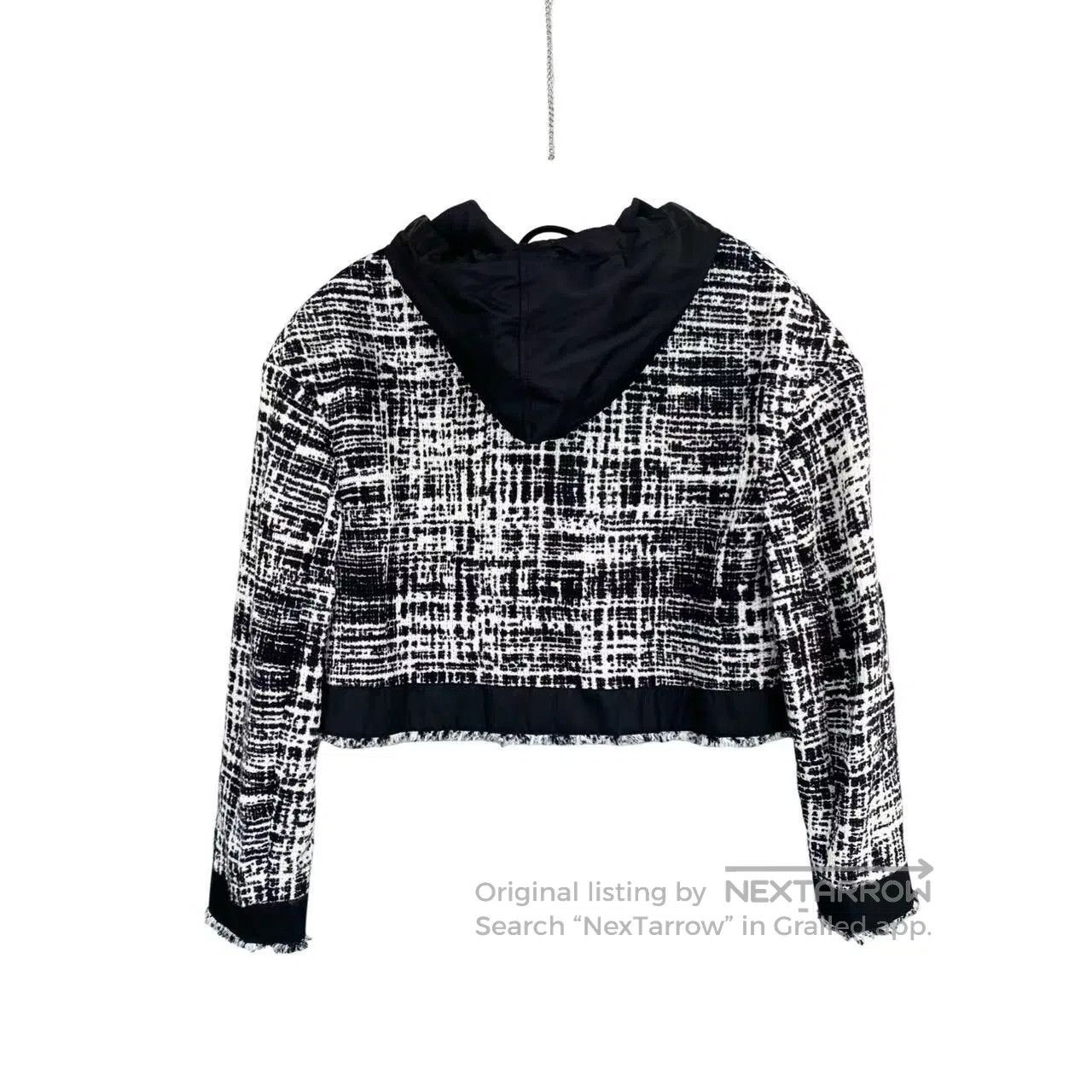 Prada Prada Black and white tweed triangle fringed coat| Size XS / US 0-2 / IT 36-38 - 2 Thumbnail