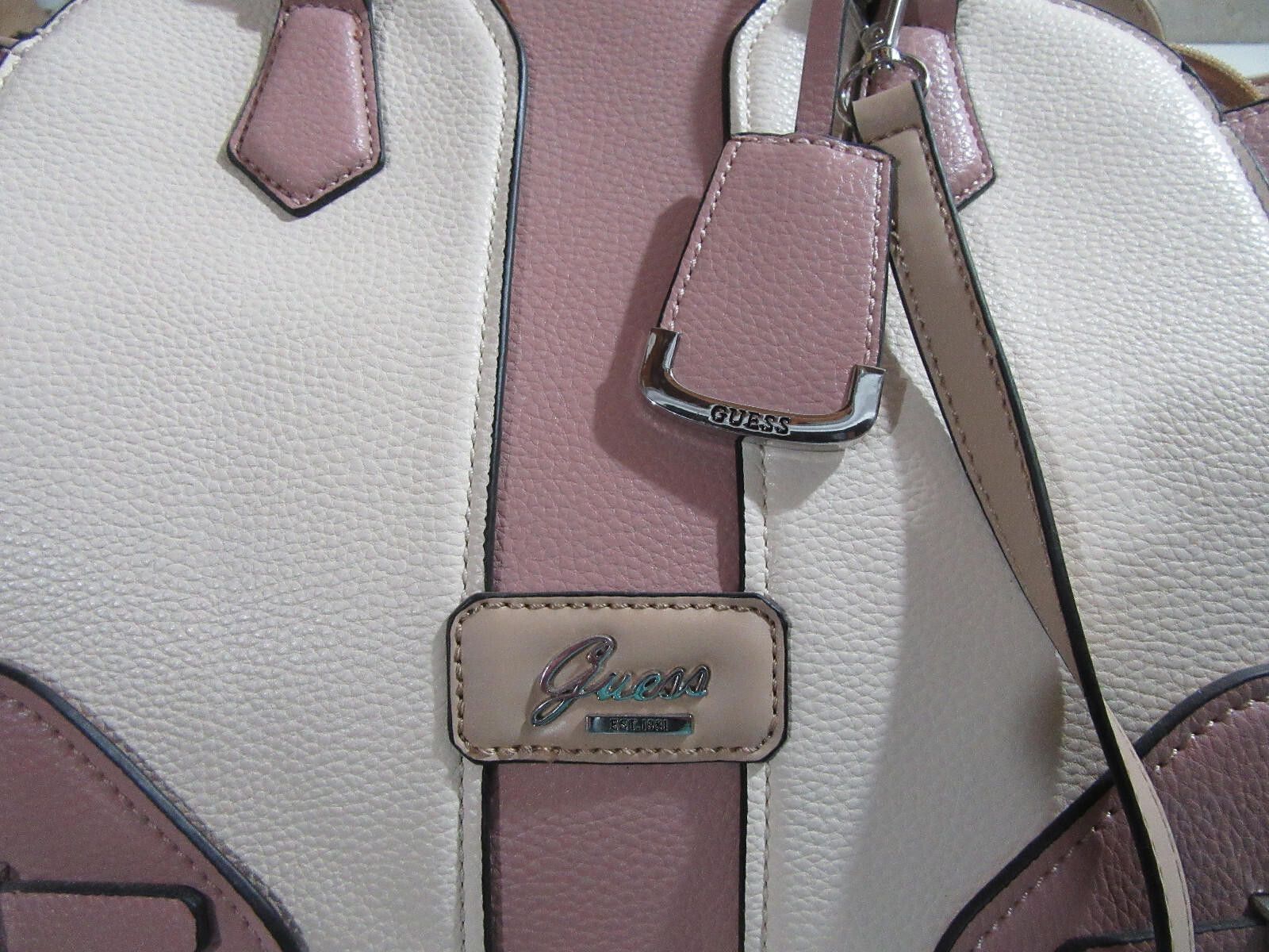 Guess Guess Purse Satchel Crossbody Tote Handbag Pink / Ecru NWOT Size ONE SIZE - 5 Thumbnail