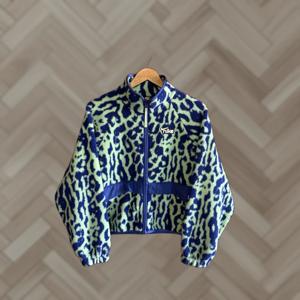 Nike VINTAGE Nike Sportswear Womens Blue Full Zip Sherpa Jacket Size Small CU6591 Size S / US 4 / IT 40 - 1 Thumbnail
