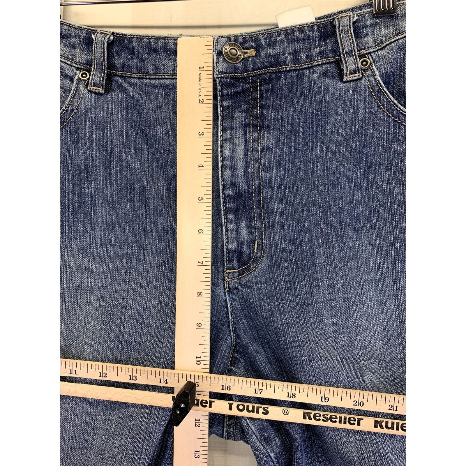 Talbots Talbots Petites Stretch Embroidered Denim Jeans Womens Size 12P Blue Cotton Blend Straight - Mens? Size 34" / US 12 / IT 48 - 3 Thumbnail
