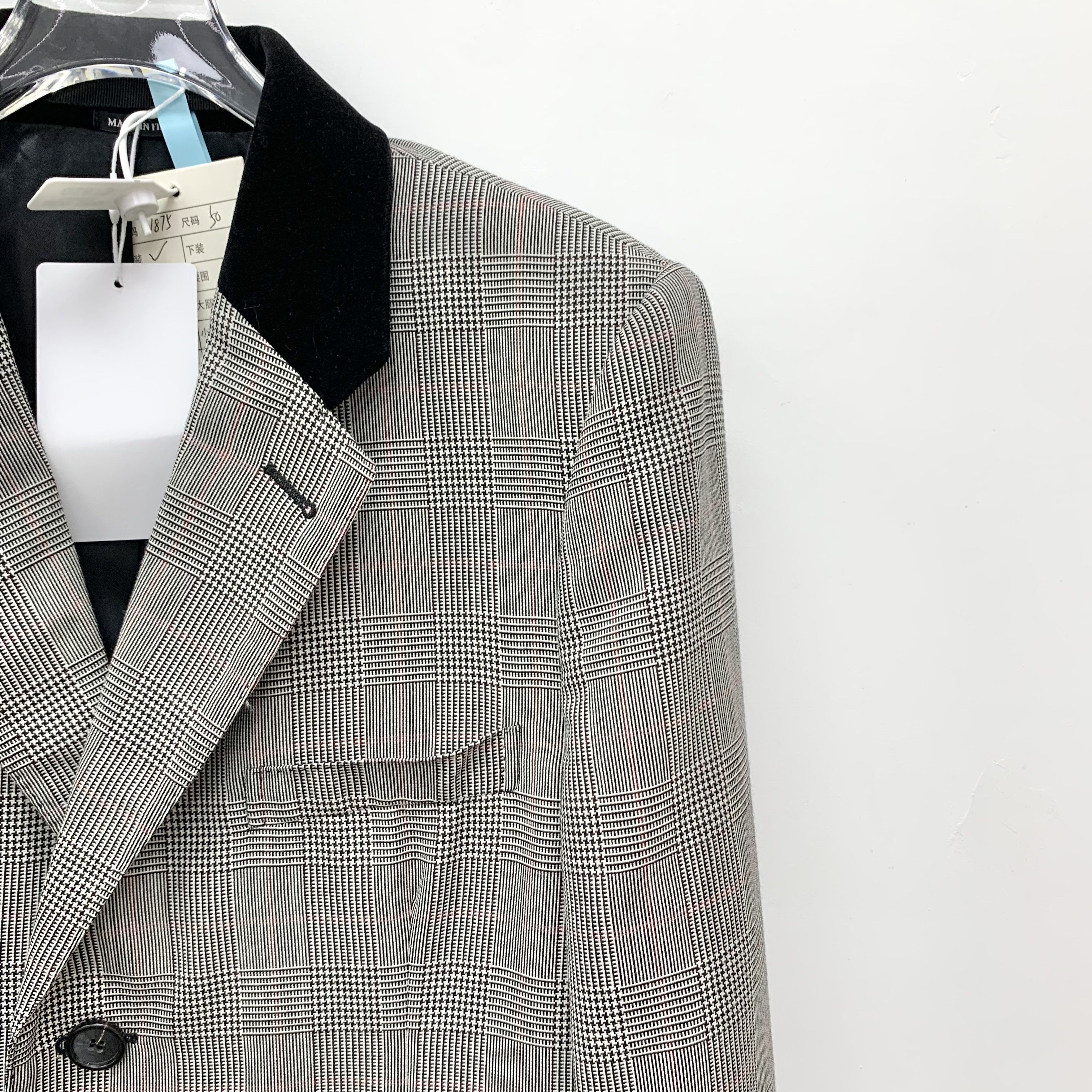 Alexander McQueen Alexander McQueen Grey Plaid Wool Coat (50 L) Size L / US 10 / IT 46 - 7 Thumbnail