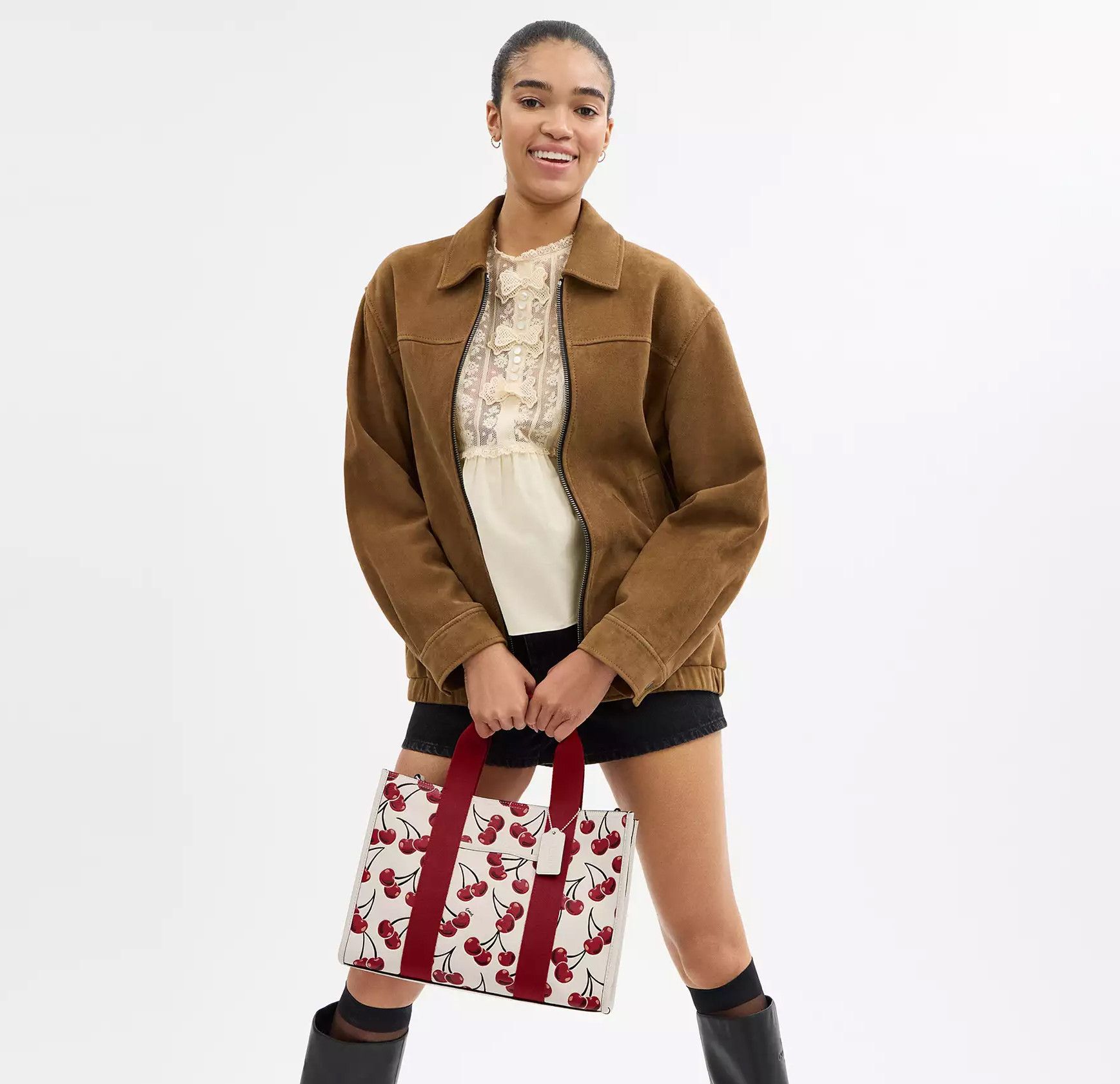 Coach NWT Coach Smith Tote Bag With Cherry Print CZ776 Size ONE SIZE - 9 Thumbnail
