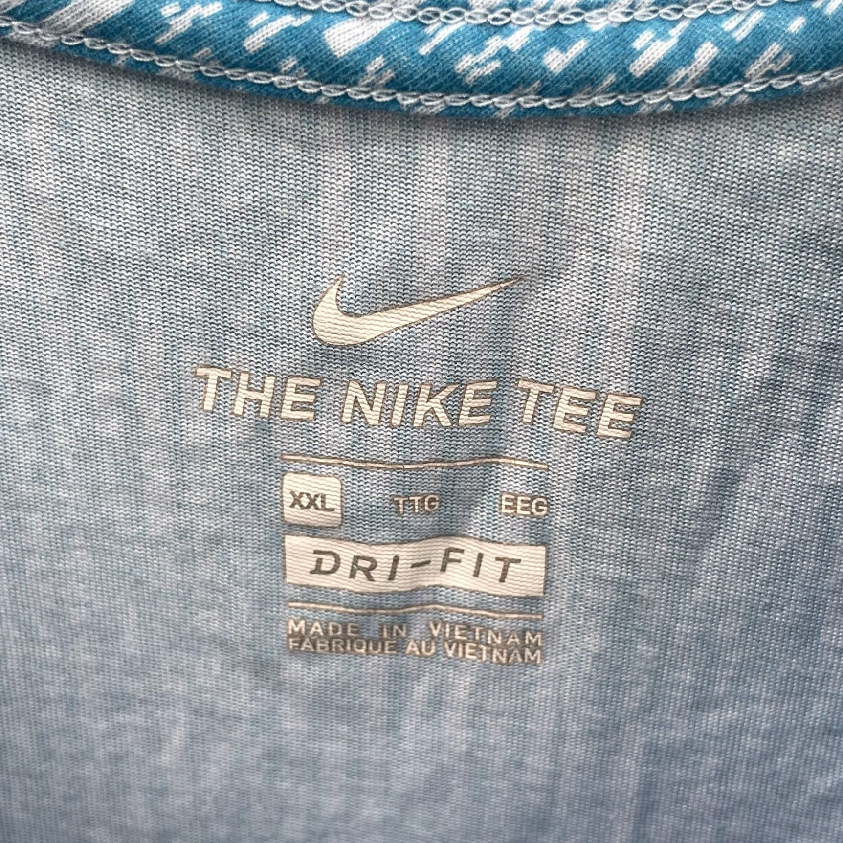 Nike Dri-FIT Tee Men's XXL Neon Performance T-Shirt Short Sleeve Nike Shirt Sports Training Gym Running Blue/Neon 90s?