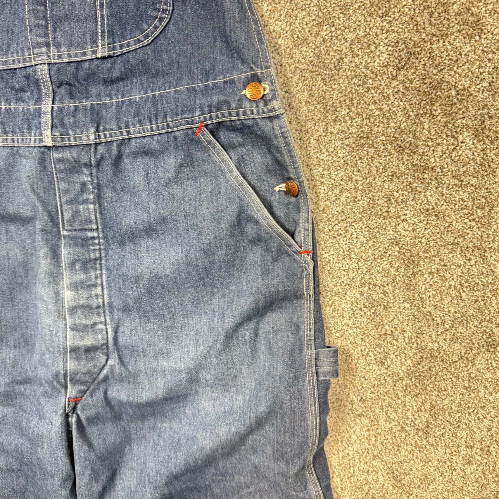 Vintage VINTAGE Big Mac Denim Bib Overalls Mens 44x30.5 Blue Square Back Workwear Utility Pants Size US 44 / EU 60 - 3 Thumbnail