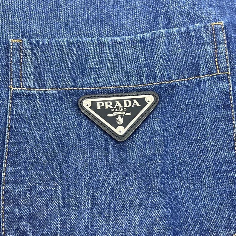 Prada Prada Size 39 Blue washed denim shirt 2502-Nextarrow Size US XXS / EU 40 - 8 Thumbnail