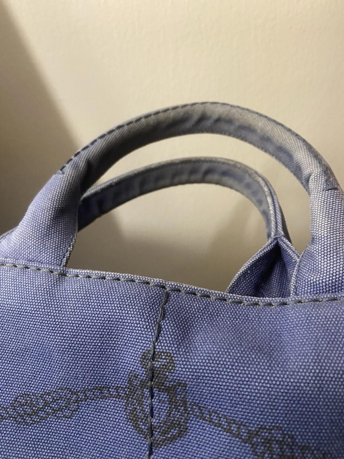 Prada Prada Canapa large size blue canvas hand shoulder tote bag Size ONE SIZE - 3 Thumbnail