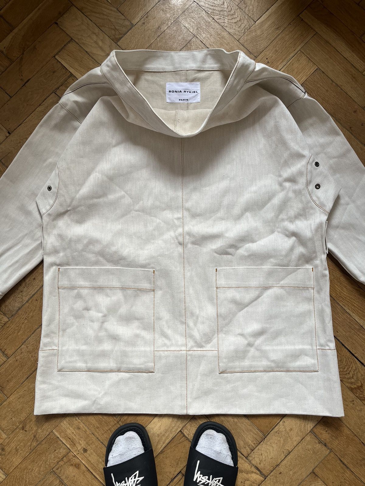 20471120 × Sonia Rykiel × Vintage RARE🔥 Sonia Rykiel Paris Denim Jacket Japanese Fit Kimono Size M / US 6-8 / IT 42-44 - 2 Thumbnail